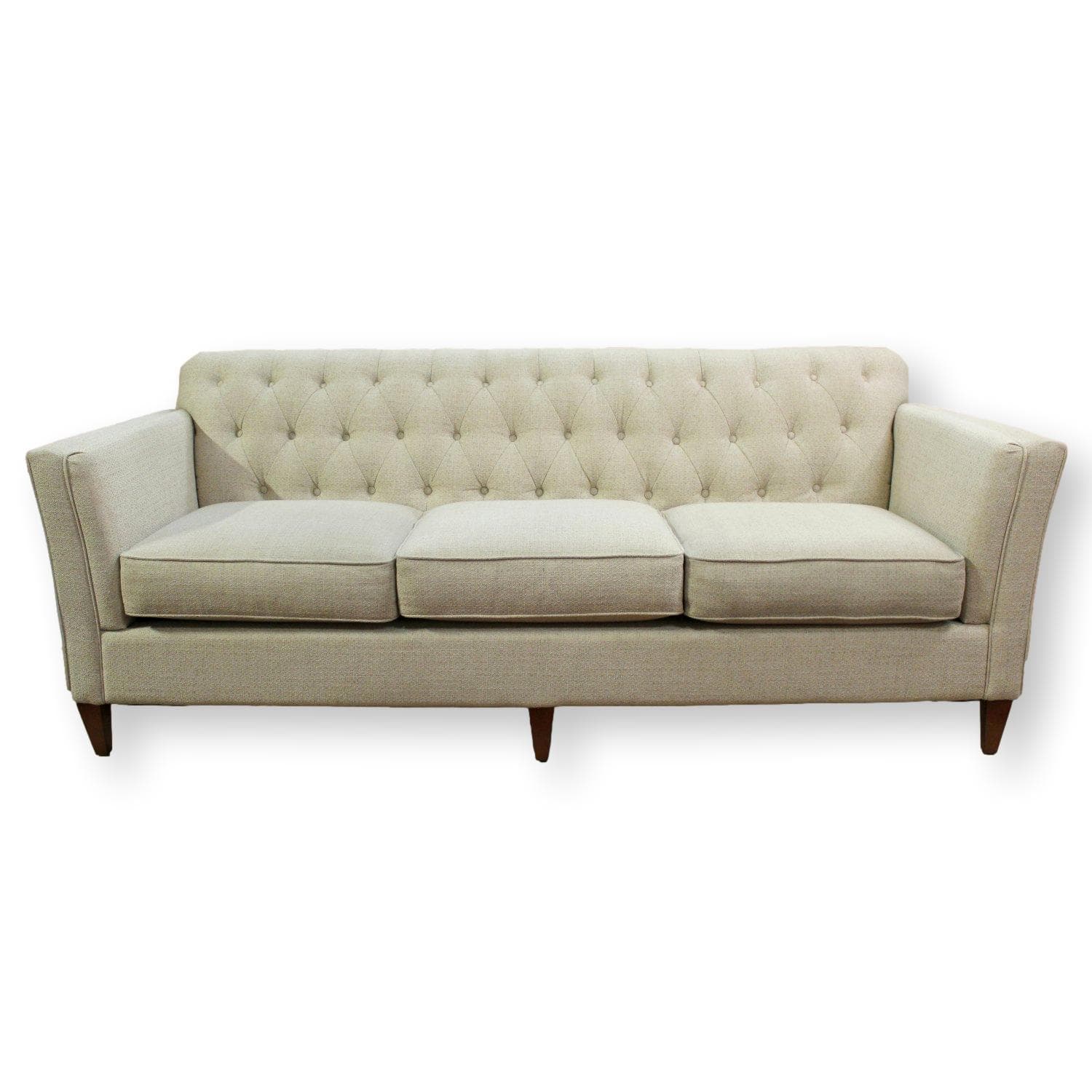 La-Z-Boy Oatmeal Tufted Sofa - Oatmeal - Image 1