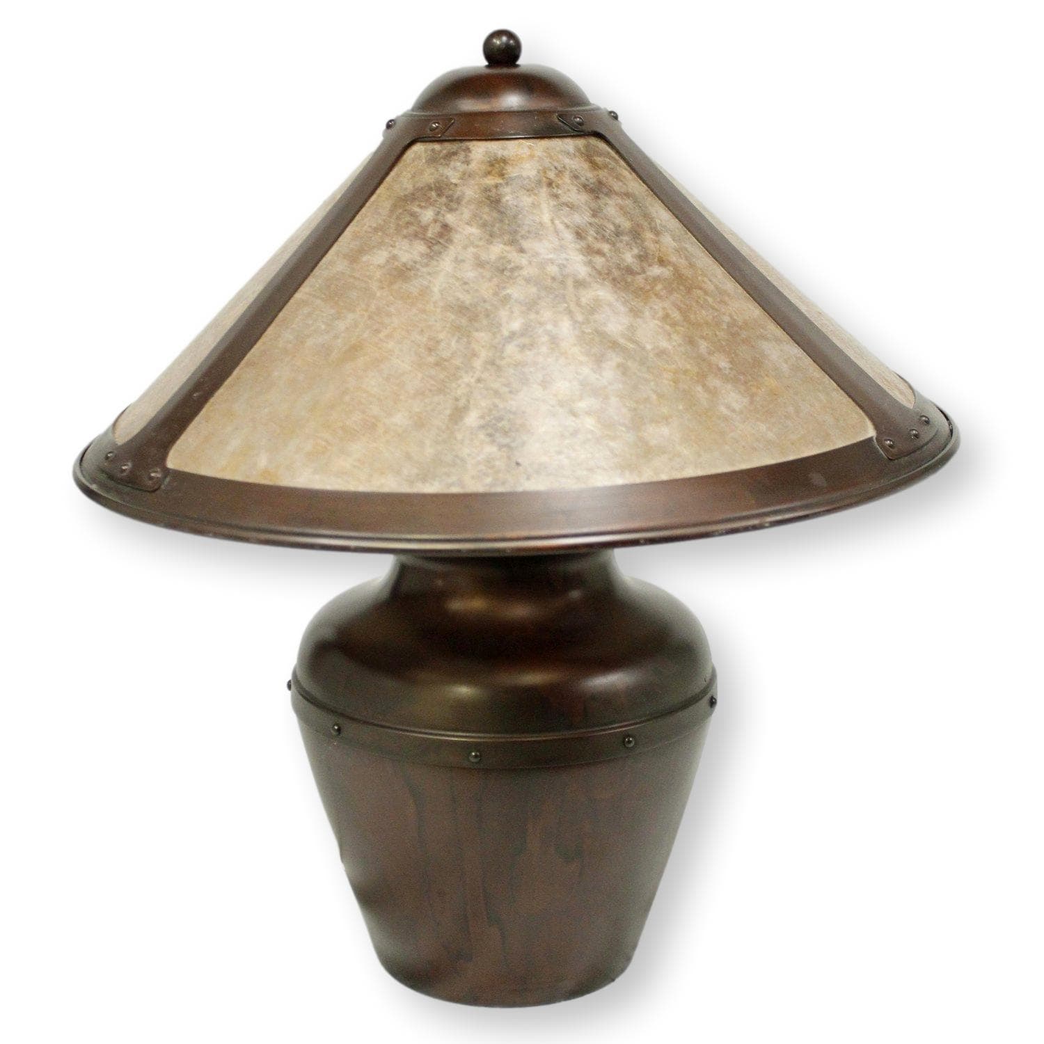 Authentic Mica 3-Bulb Copper Table Lamp - Image 1