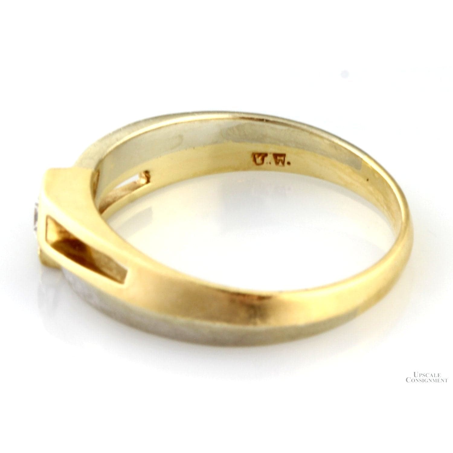 14K Two-Tone Gold Men’s .50 ctw Diamond Band – Sculptural Design - Size 12.75 - Thumbnail 4