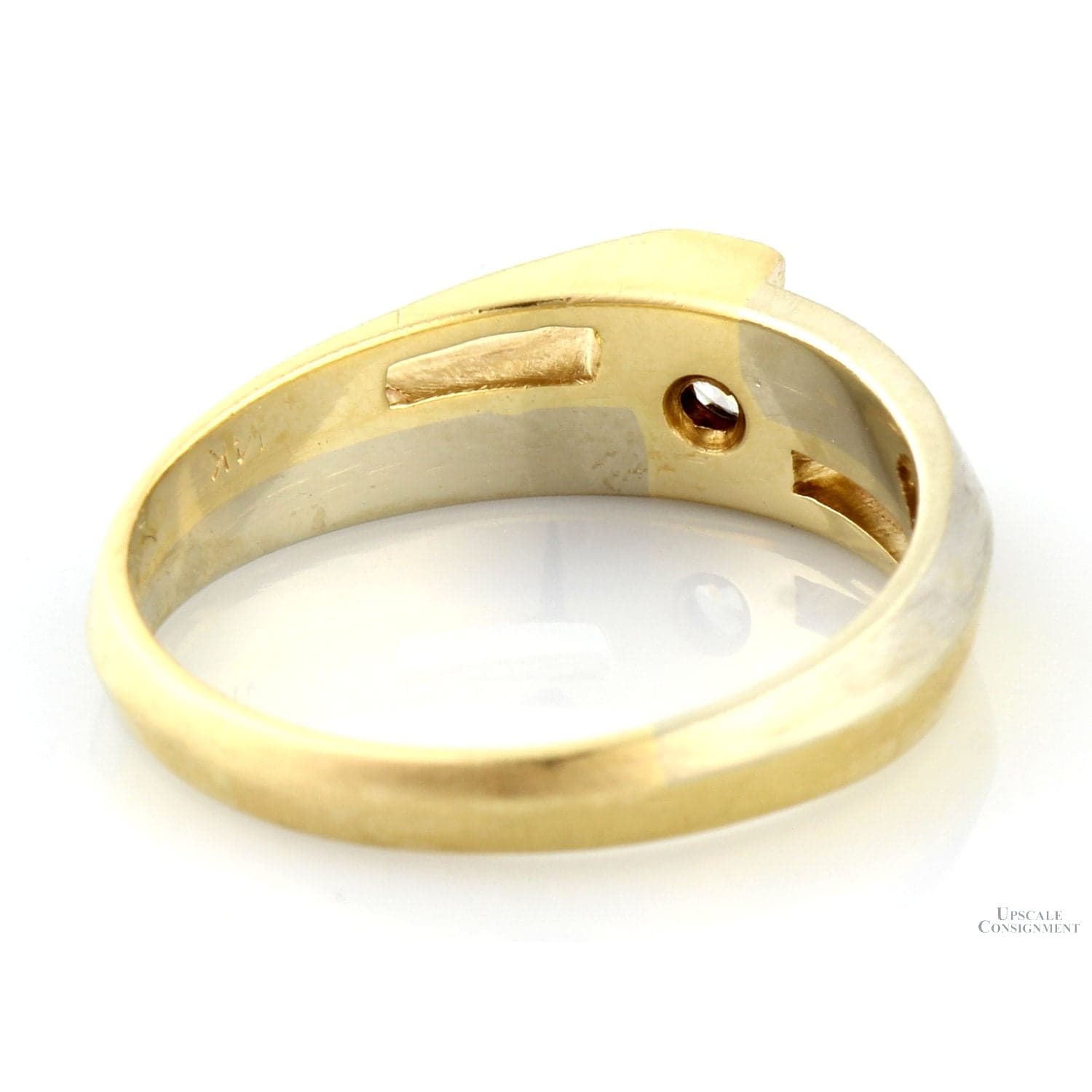 14K Two-Tone Gold Men’s .50 ctw Diamond Band – Sculptural Design - Size 12.75 - Thumbnail 5