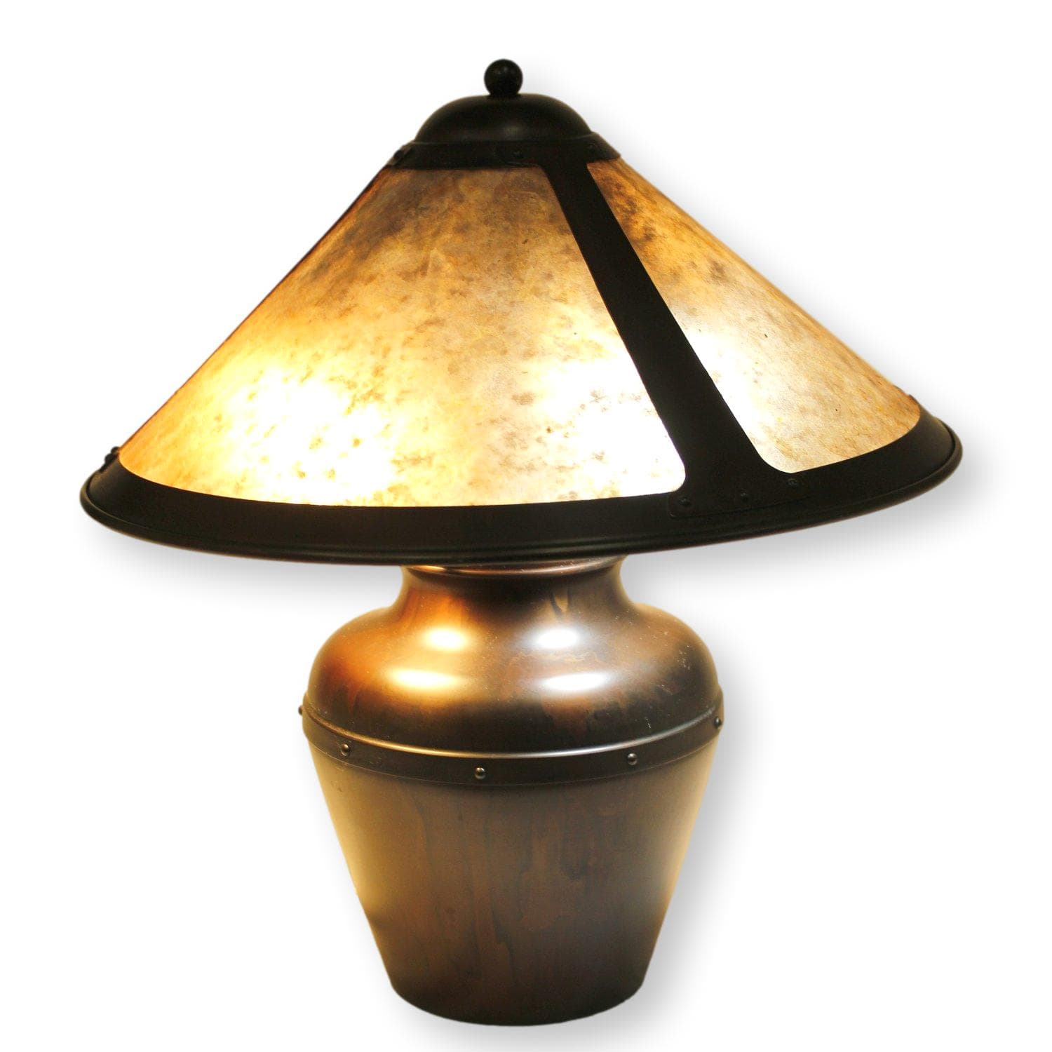 Authentic Mica 3-Bulb Copper Table Lamp - Thumbnail 2