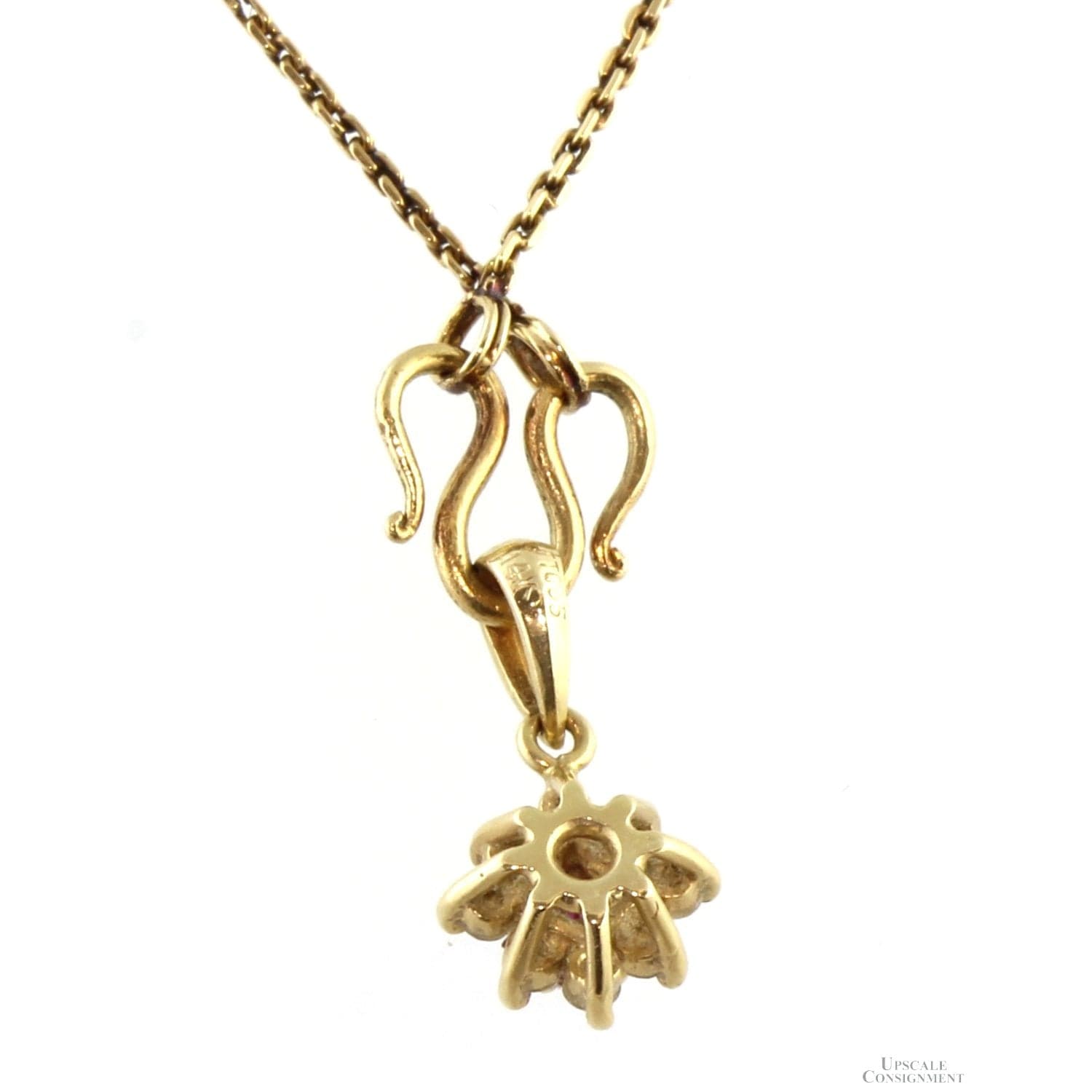 14K Gold Natural Ruby Stations | Diamond Accent Pendant - 18 in - Thumbnail 5