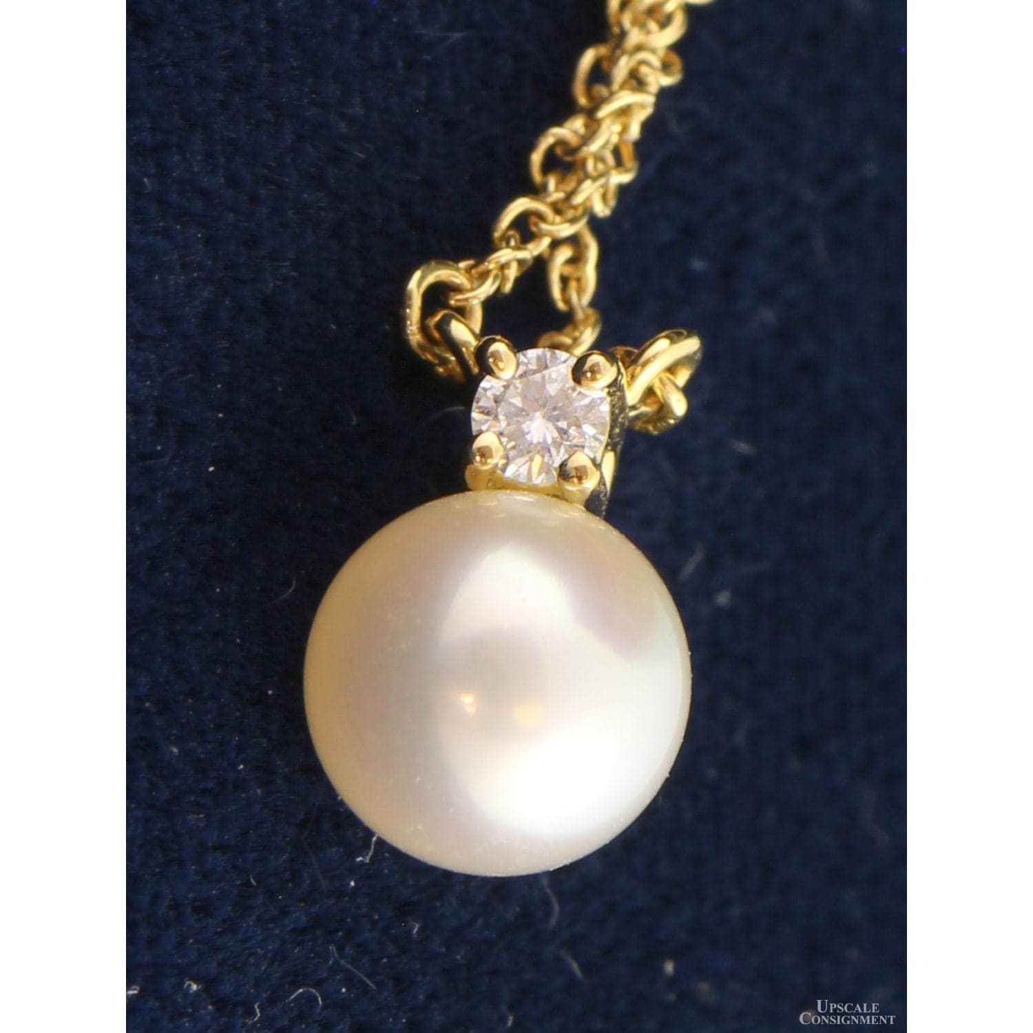 Tiffany & Co. Signature Pearl & Diamond Pendant Necklace – 18K Gold - 16 in - Thumbnail 4