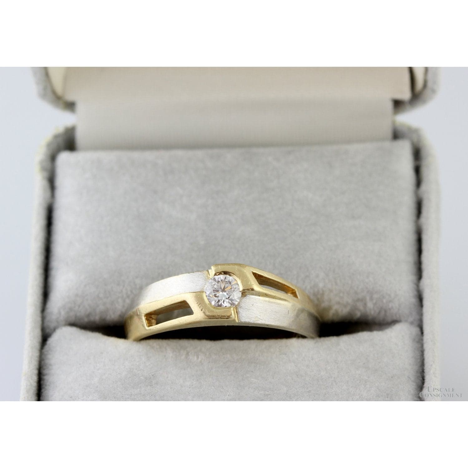 14K Two-Tone Gold Men’s .50 ctw Diamond Band – Sculptural Design - Size 12.75 - Thumbnail 3