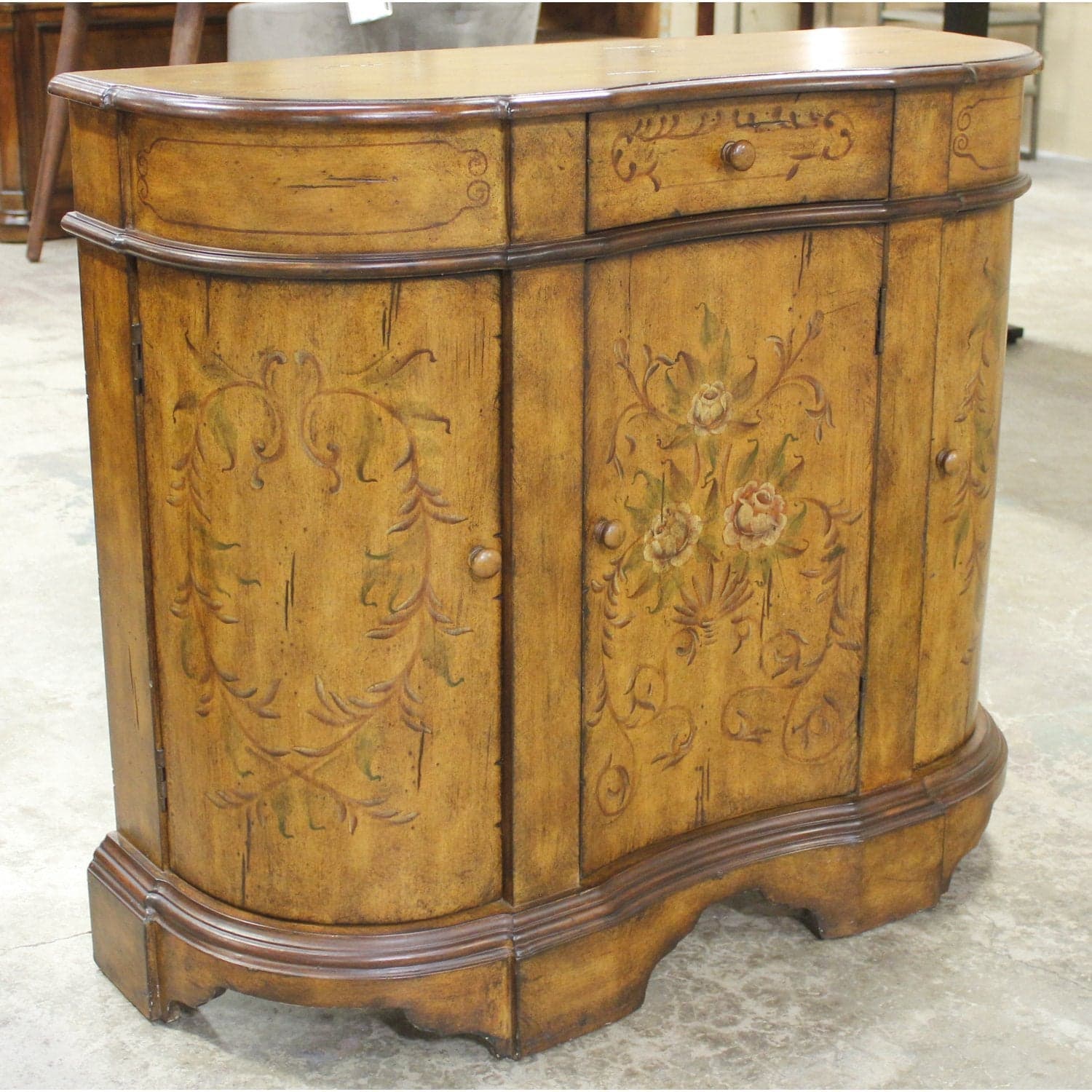 Handpainted Curved Cabinet - Gold - Thumbnail 3