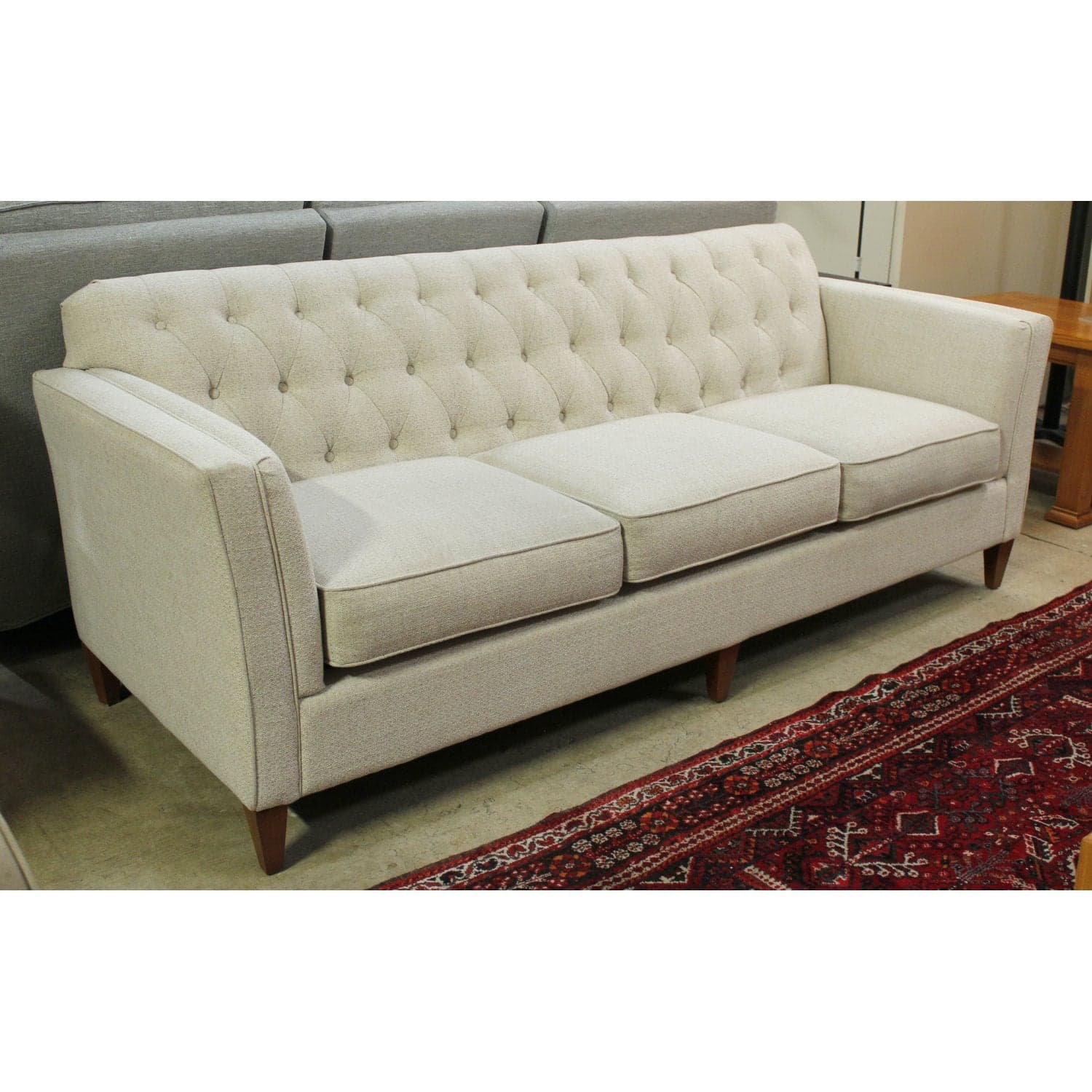 La-Z-Boy Oatmeal Tufted Sofa - Oatmeal - Thumbnail 2
