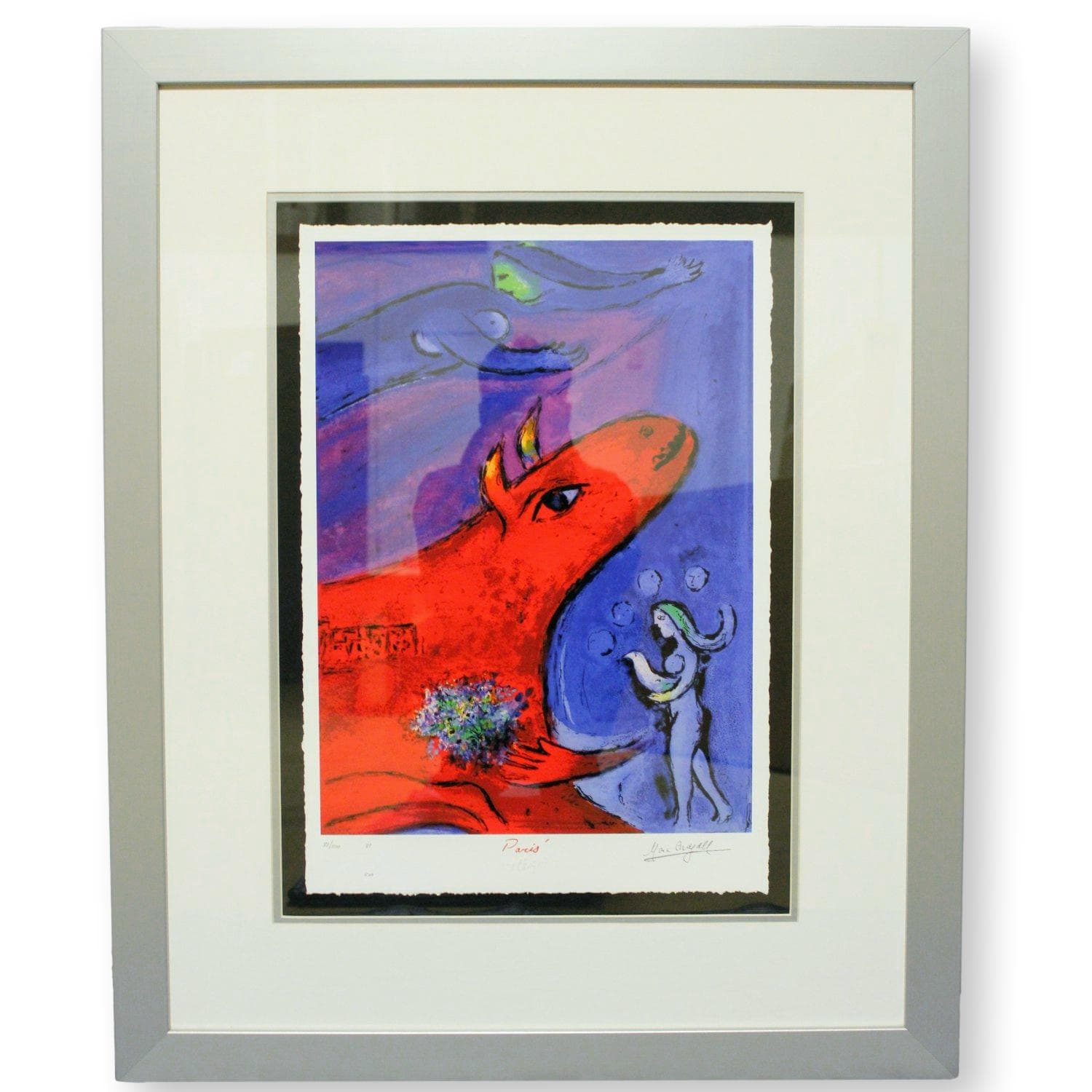Gallery Framed Art Print 'La Bastille' By Marc Chagall - Image 1