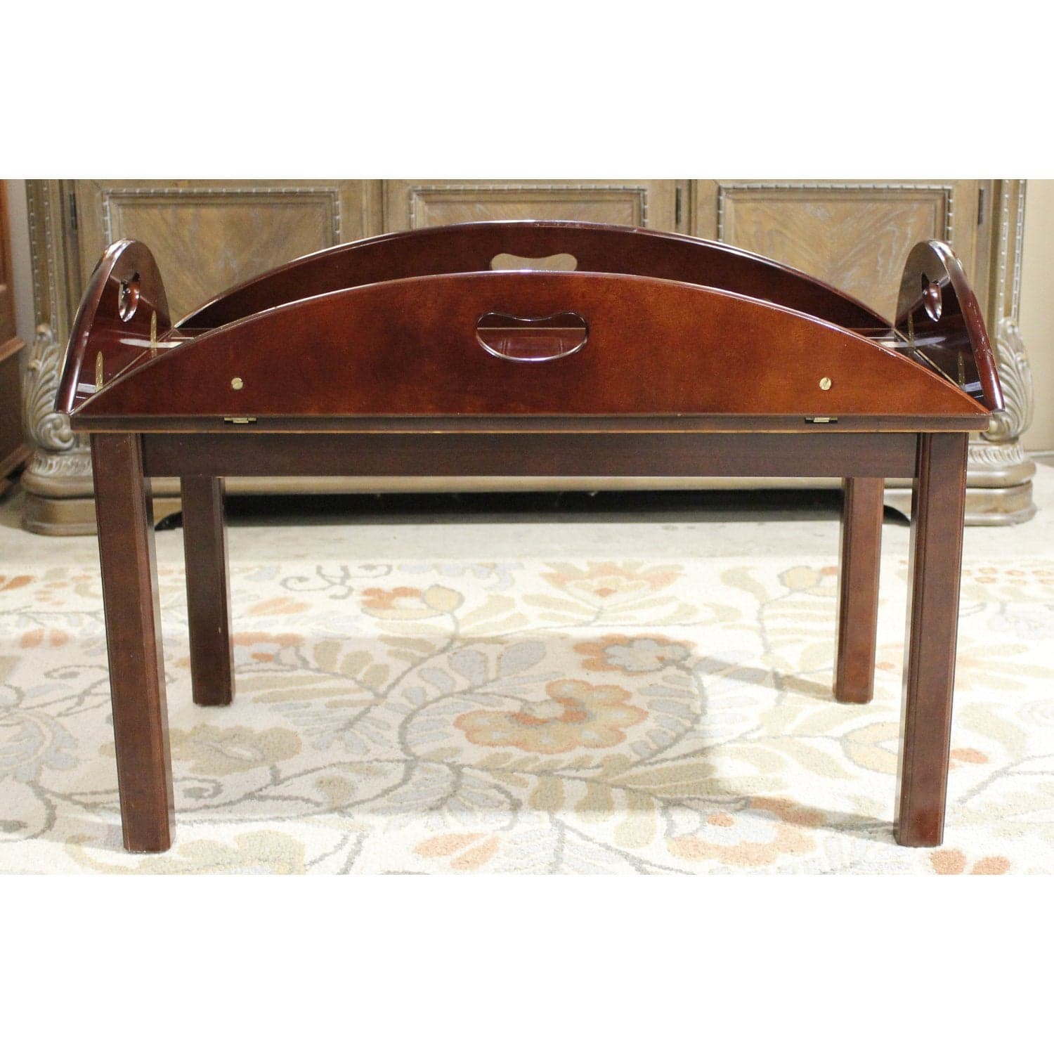 Bombay Co. Butler's Tray Table - Mahogany Finish - Thumbnail 4