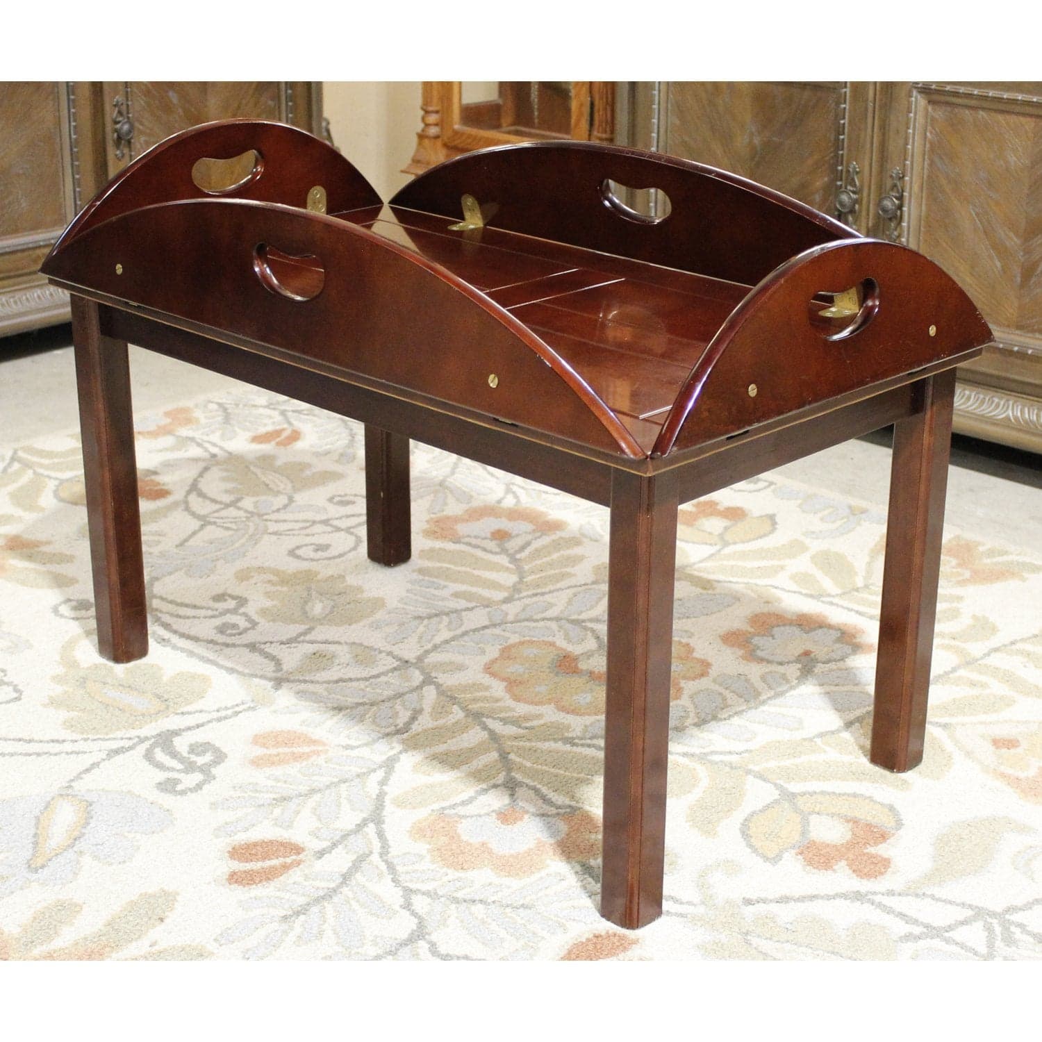 Bombay Co. Butler's Tray Table - Mahogany Finish - Thumbnail 3
