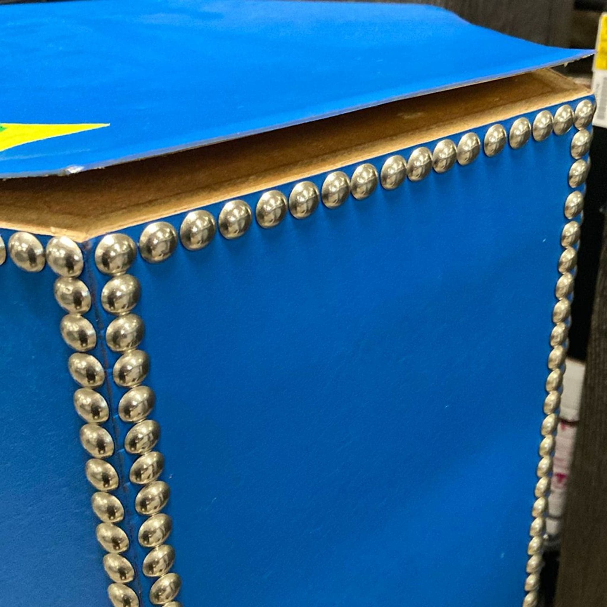 Wisteria Blue Hide Stool - Thumbnail 8