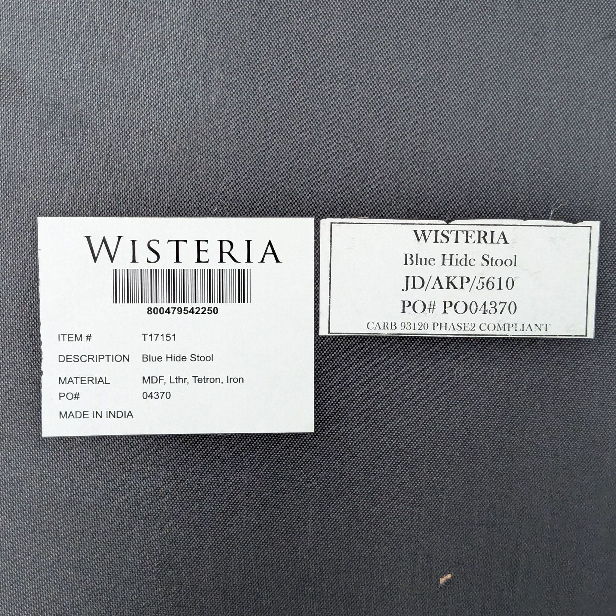 Wisteria Blue Hide Stool - Thumbnail 5