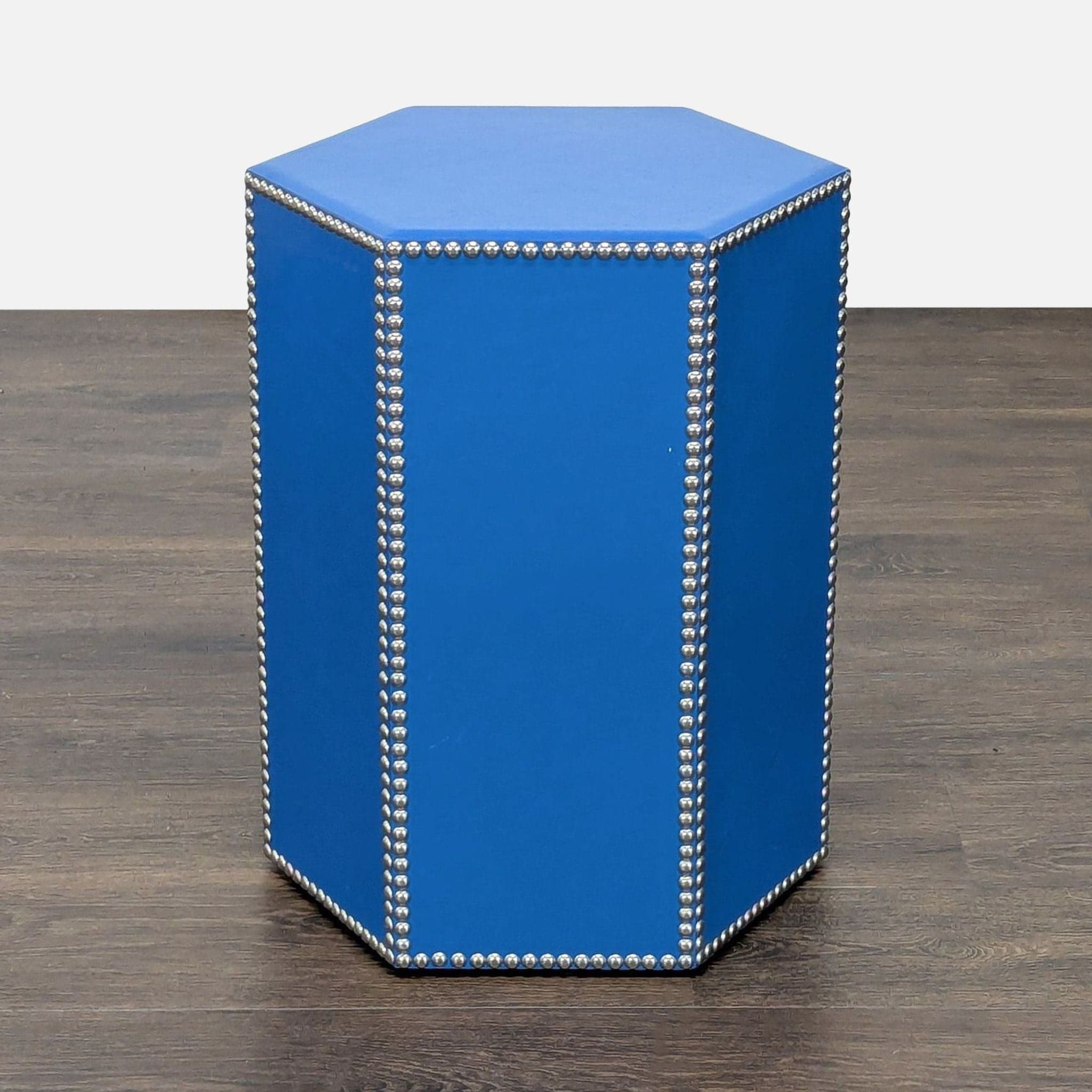 Wisteria Blue Hide Stool - Thumbnail 6