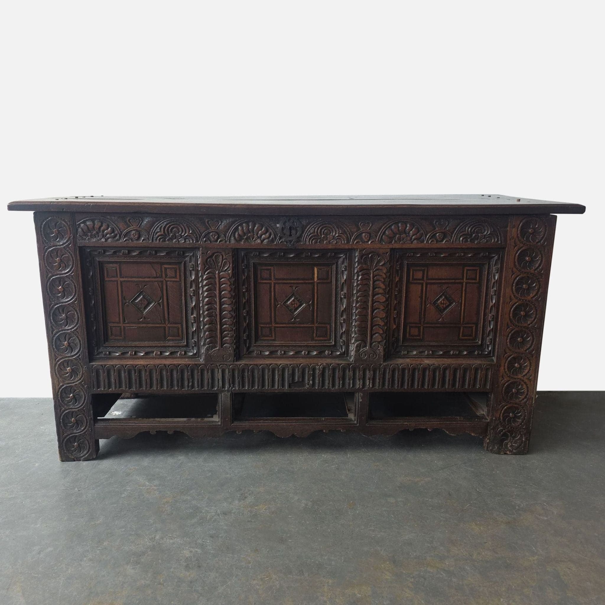 Antique 16th Century Mule Chest - Image 1