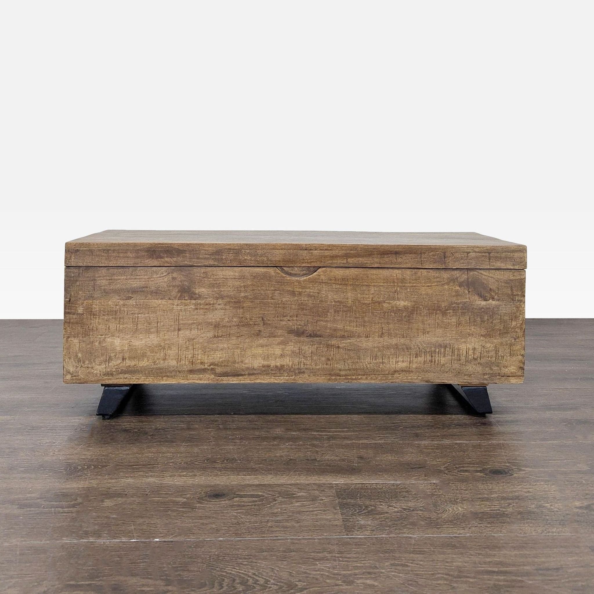 Pimberly Row Mango Wood and Iron Storage Trunk - Thumbnail 2