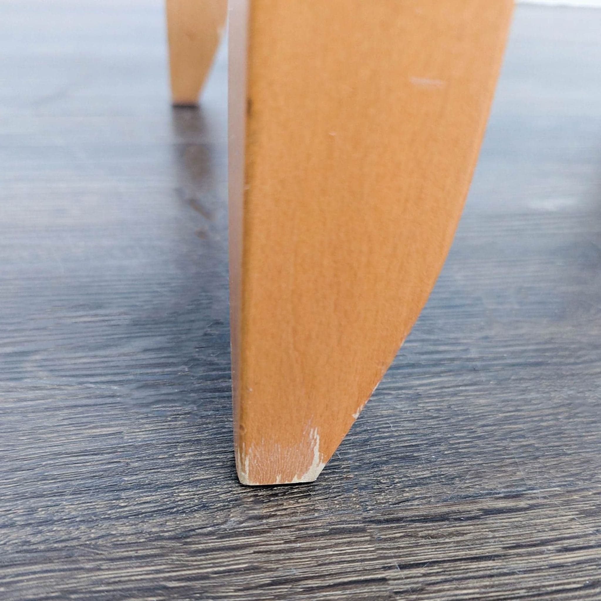 Round Wood End Table with Flat Back and Glass Shelf - Thumbnail 5