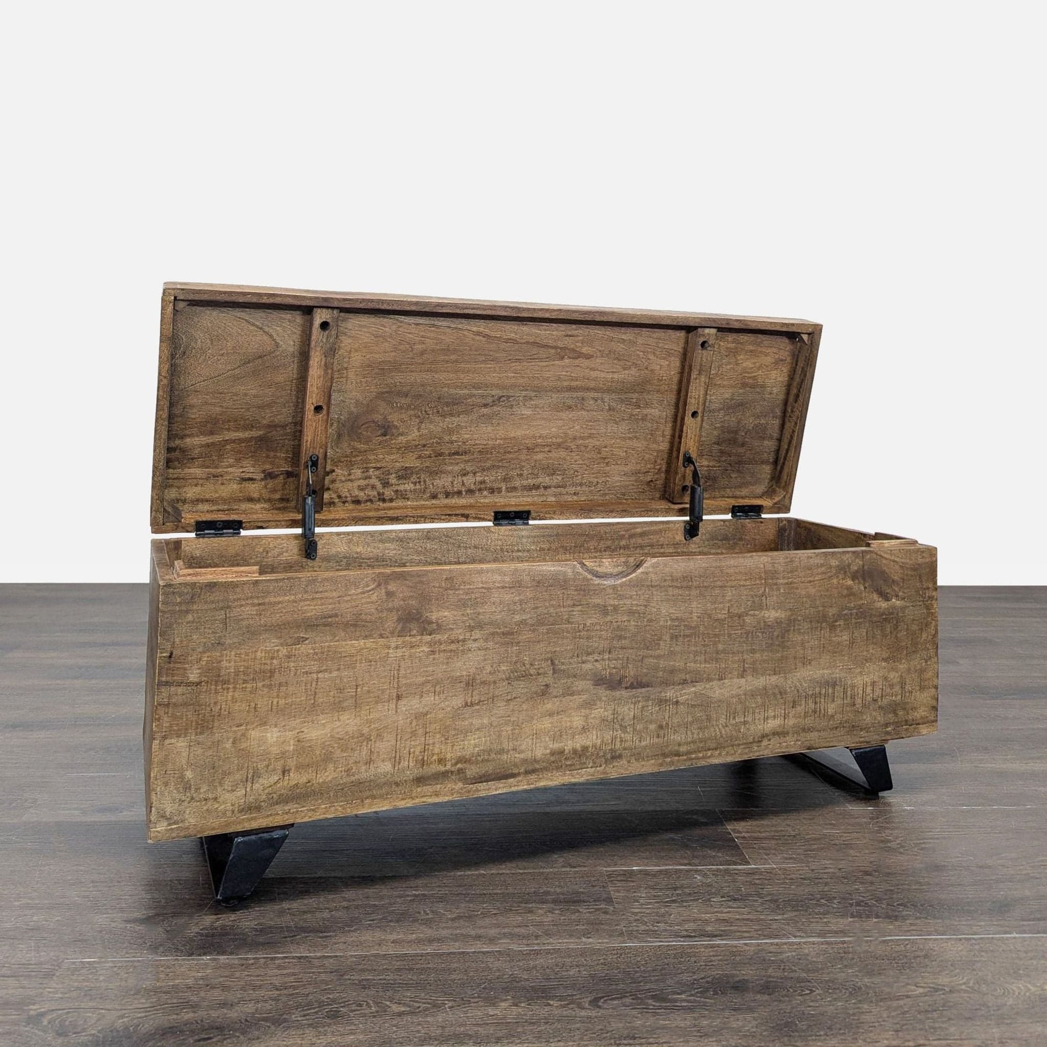Pimberly Row Mango Wood and Iron Storage Trunk - Thumbnail 4
