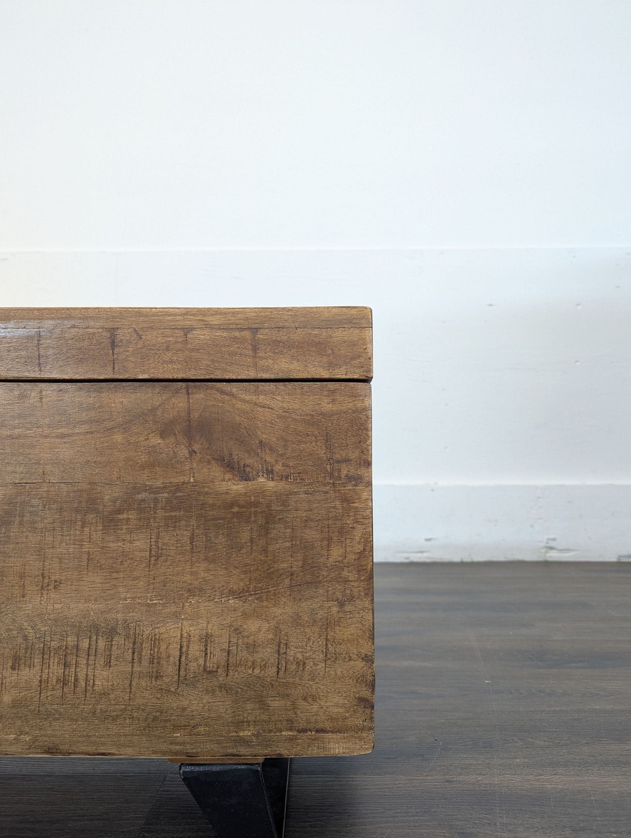 Pimberly Row Mango Wood and Iron Storage Trunk - Thumbnail 7