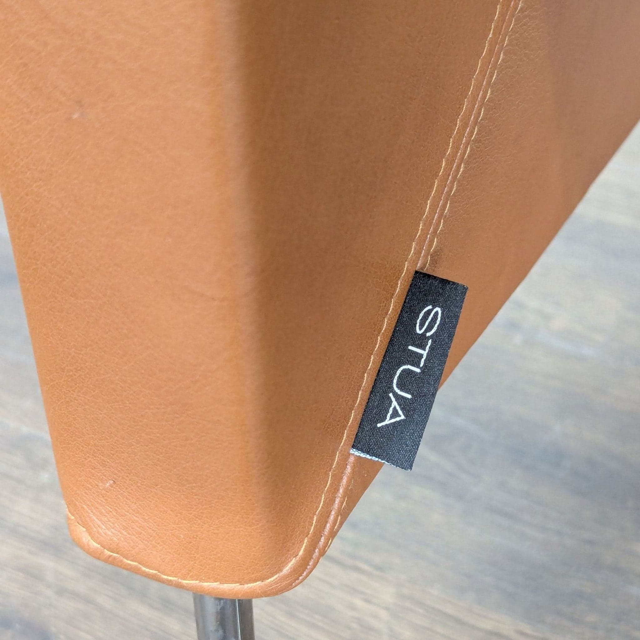 STUA Nube Modern Brown Leather Lounge Chair with Chrome Legs - Thumbnail 5