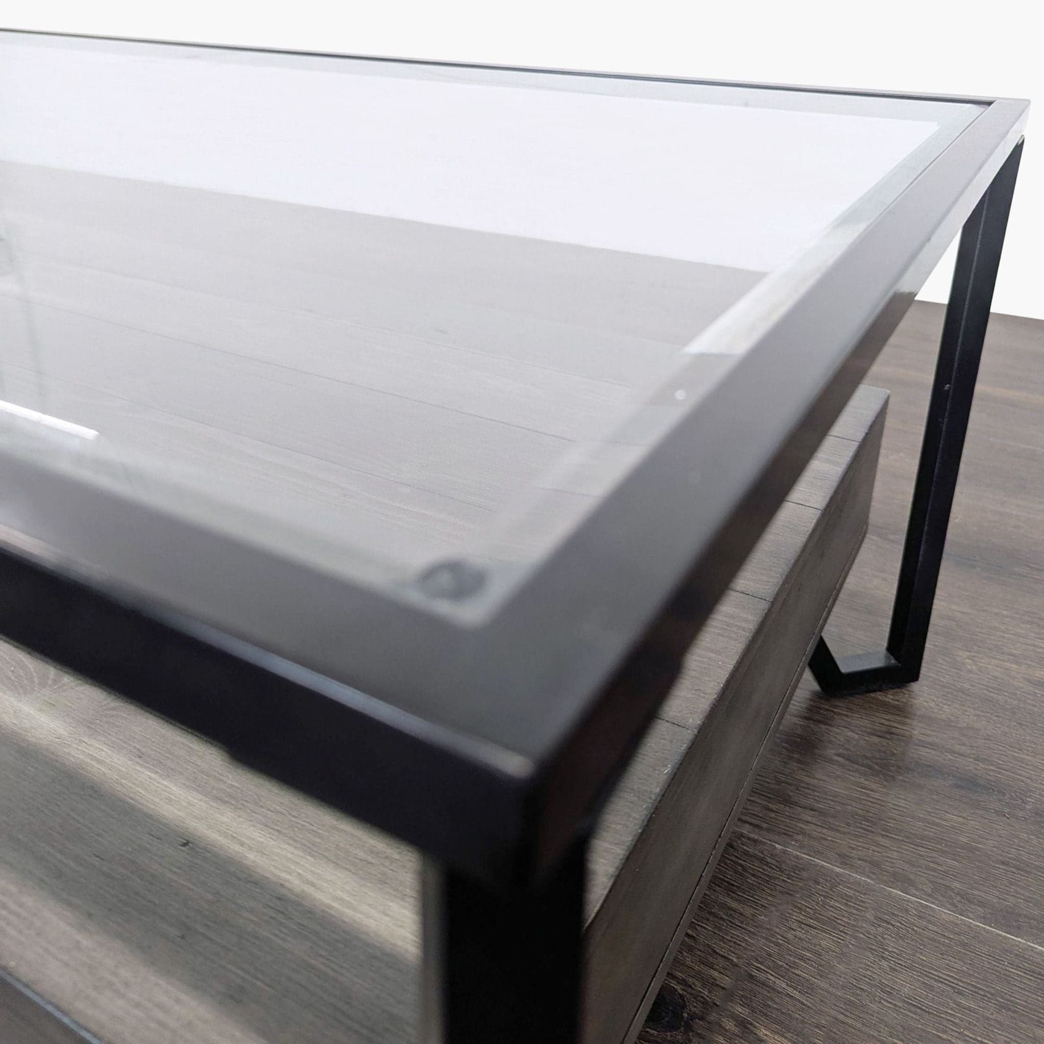 Glass Top Coffee Table with Drawers - Thumbnail 3