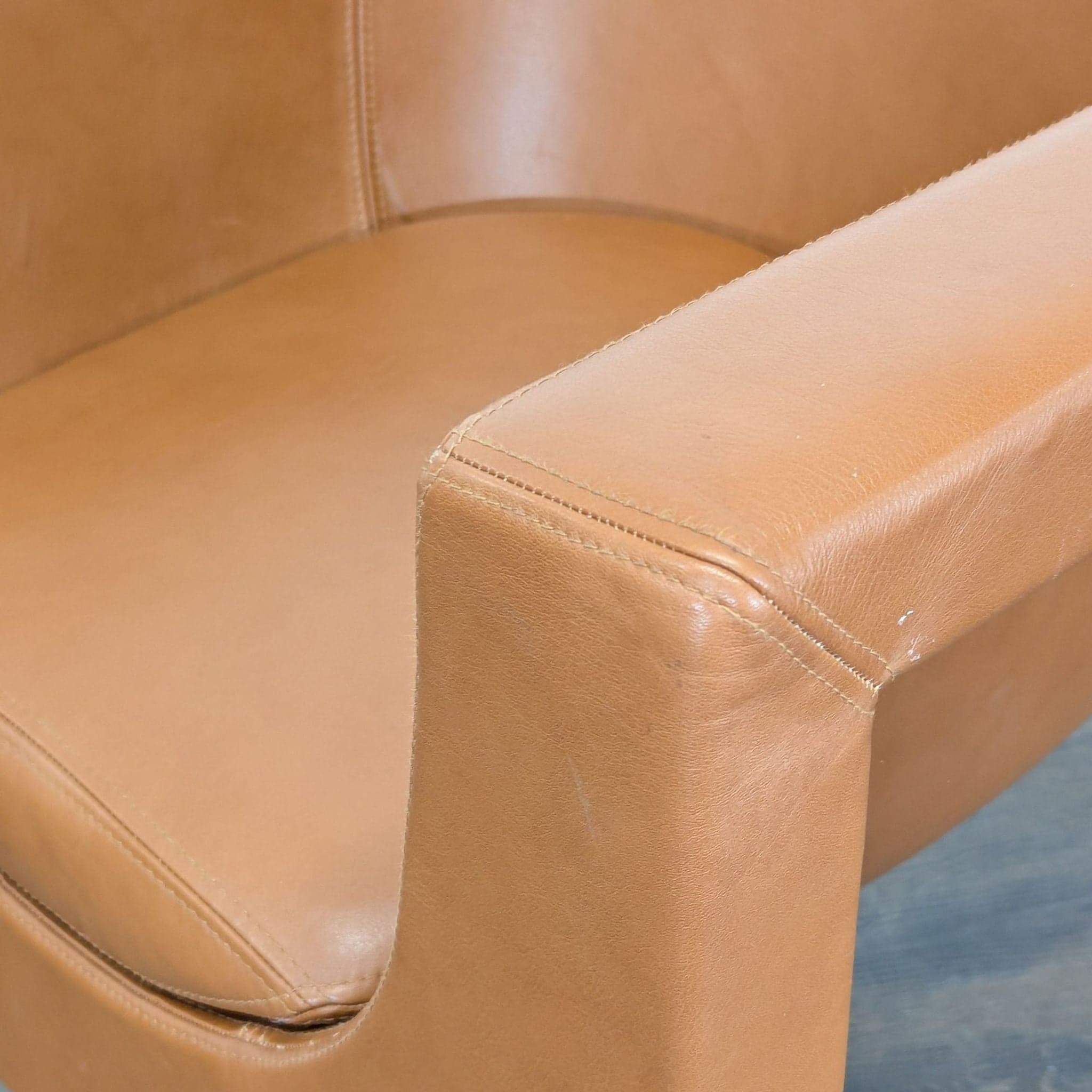 STUA Nube Modern Brown Leather Lounge Chair with Chrome Legs - Thumbnail 6