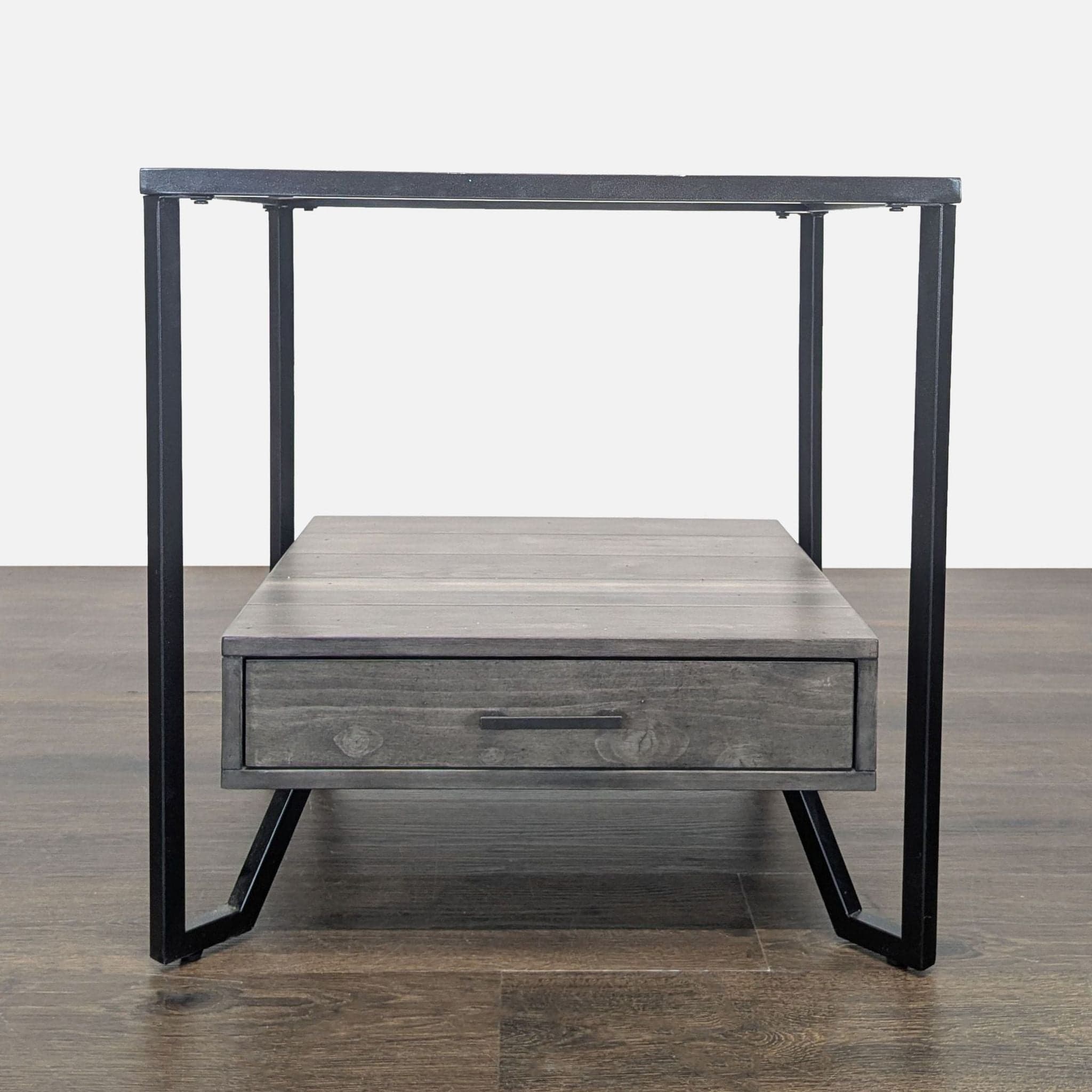 Pair of Glass Top End Tables Each with a Drawer - Thumbnail 4