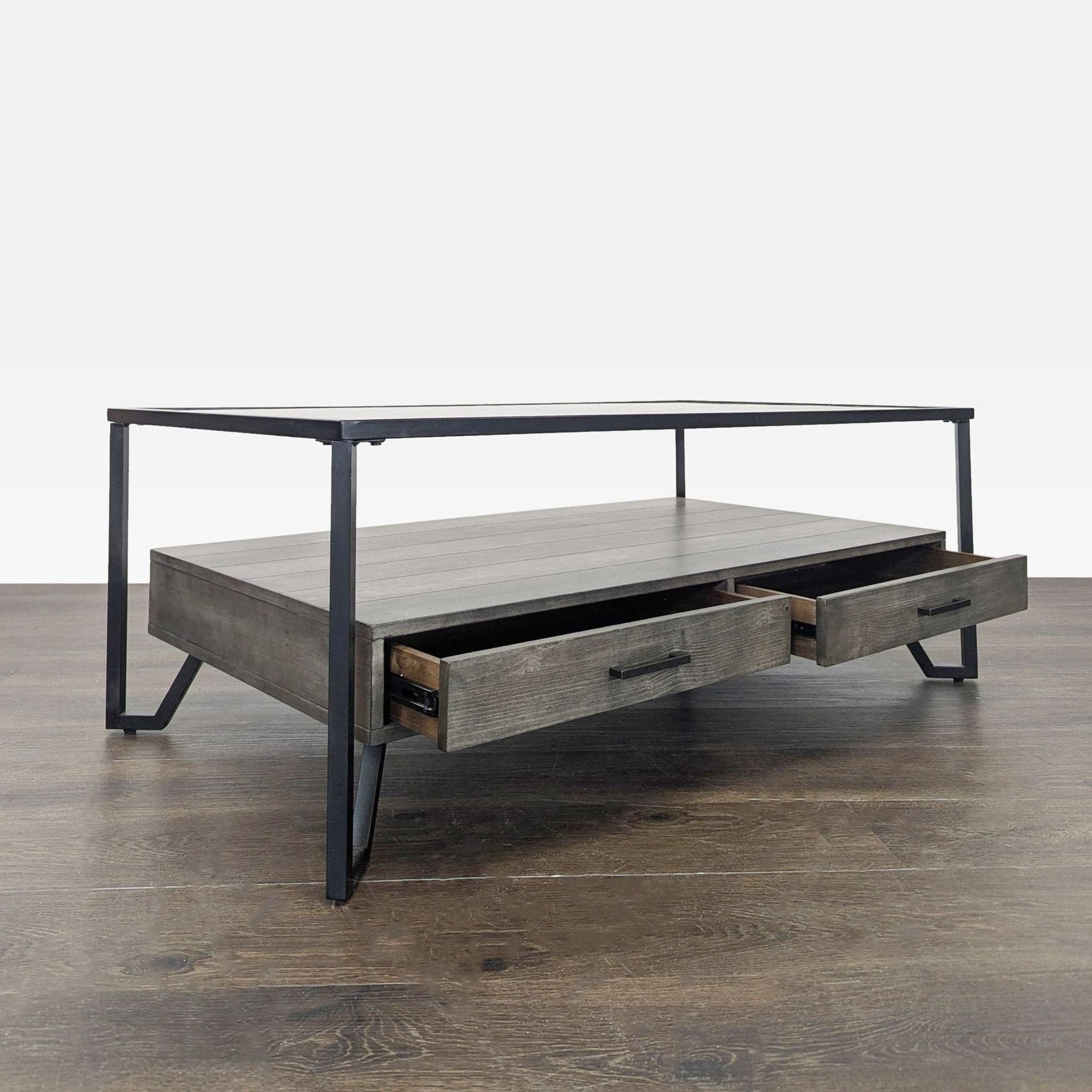 Glass Top Coffee Table with Drawers - Thumbnail 2