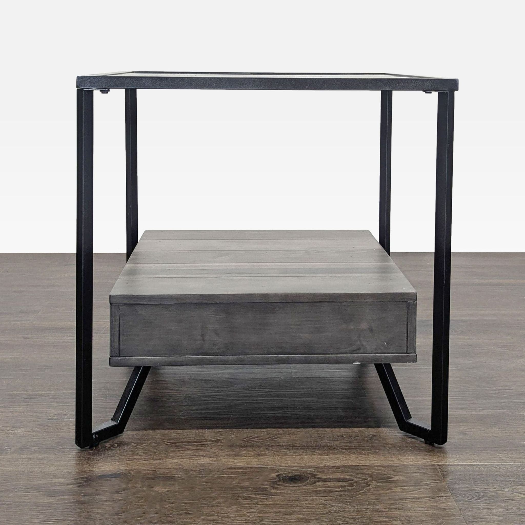 Pair of Glass Top End Tables Each with a Drawer - Thumbnail 3