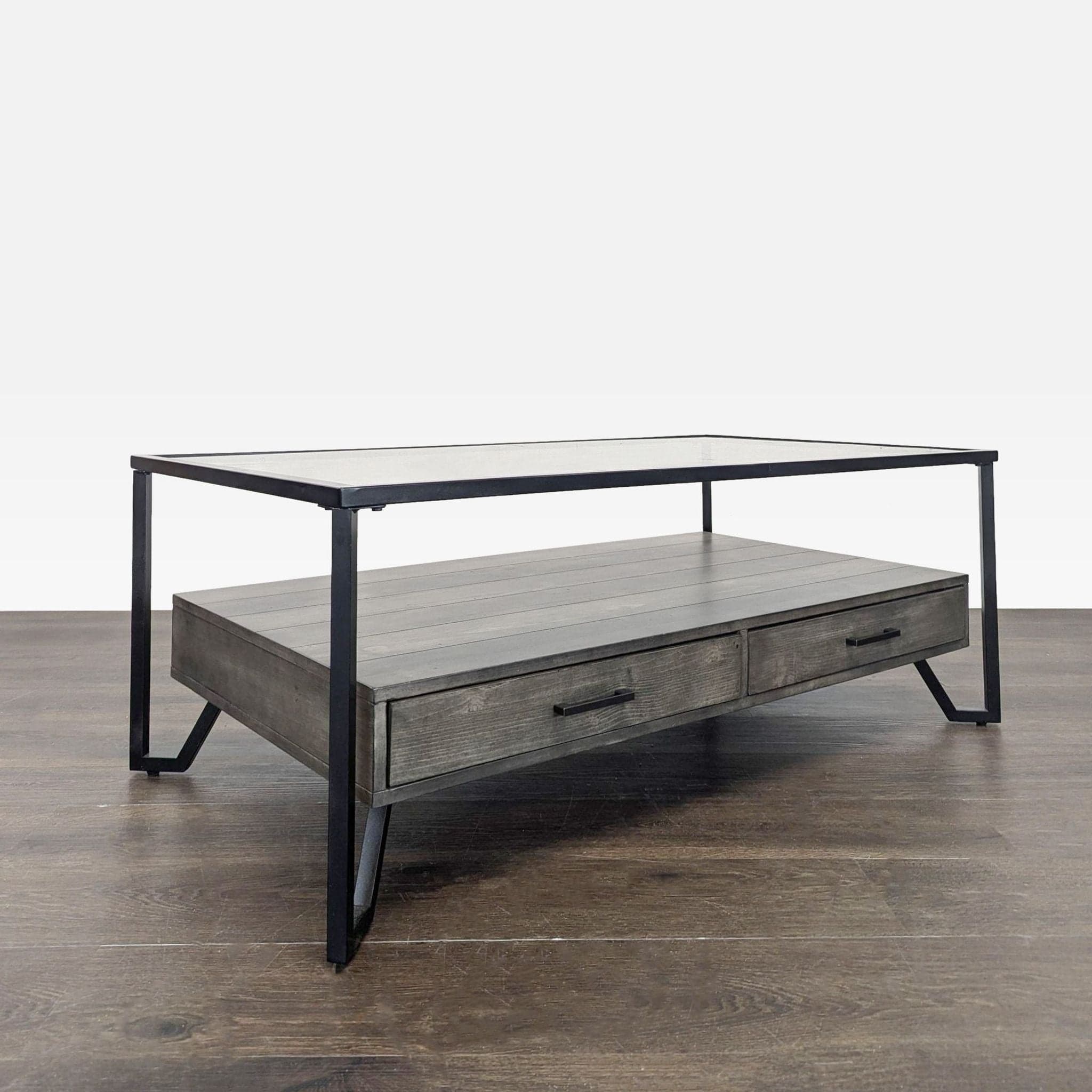 Glass Top Coffee Table with Drawers - Thumbnail 6
