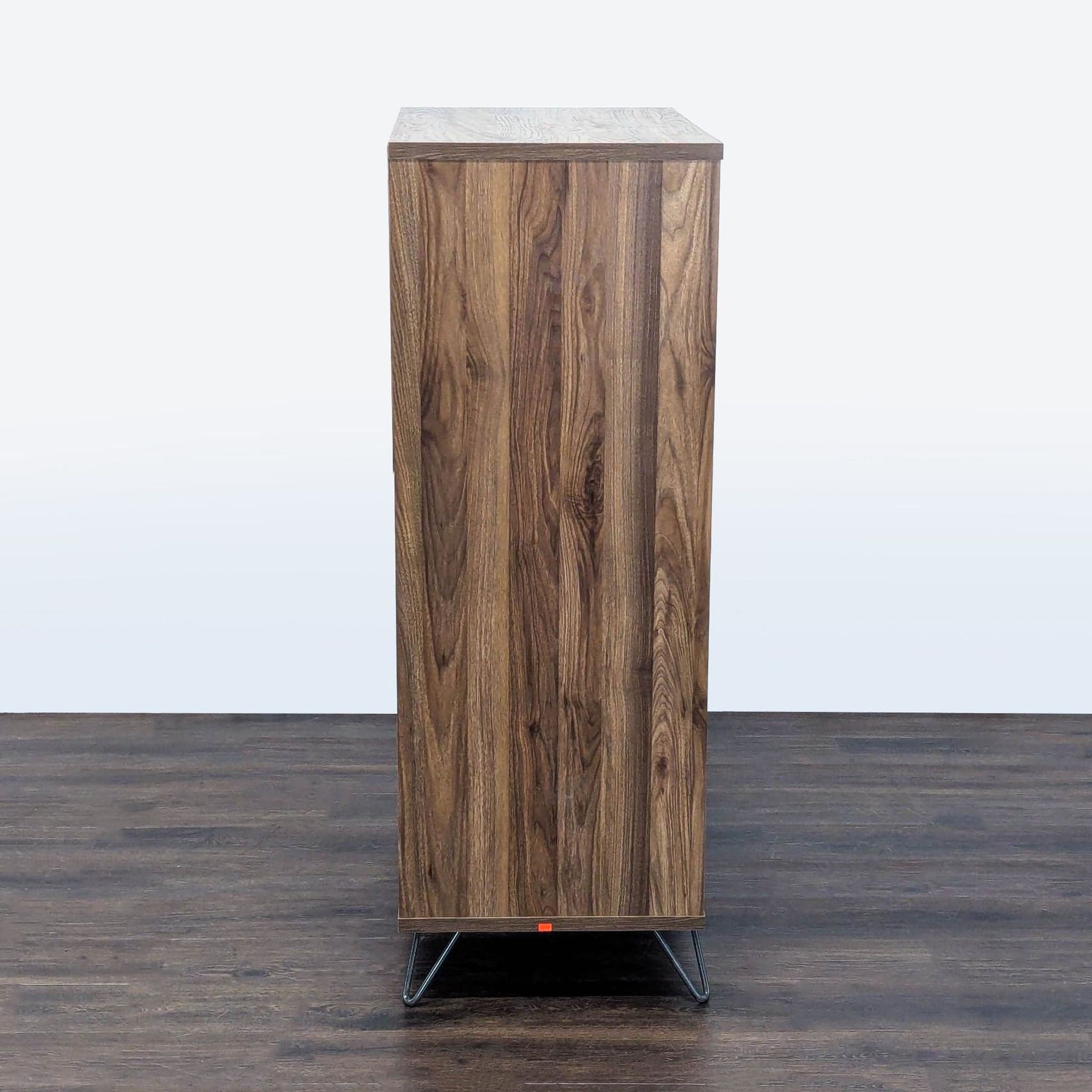 South Shore Olvyn Modern 5-Drawer Walnut Dresser with Gray Accent and Metal Legs - Thumbnail 4