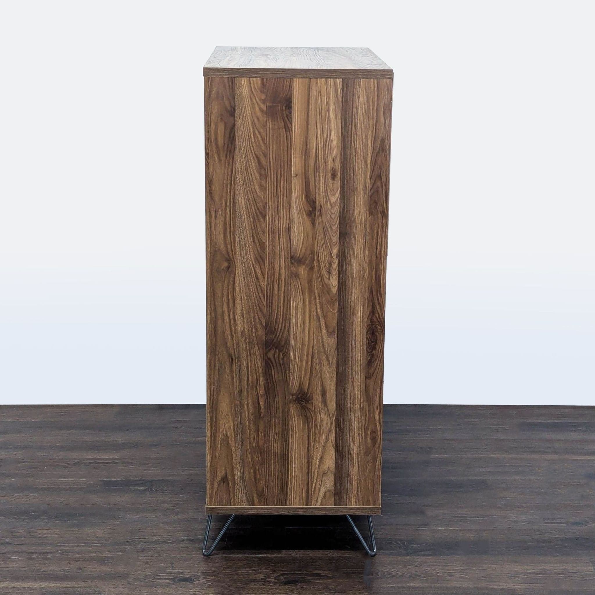 South Shore Olvyn Modern 5-Drawer Walnut Dresser with Gray Accent and Metal Legs - Thumbnail 6