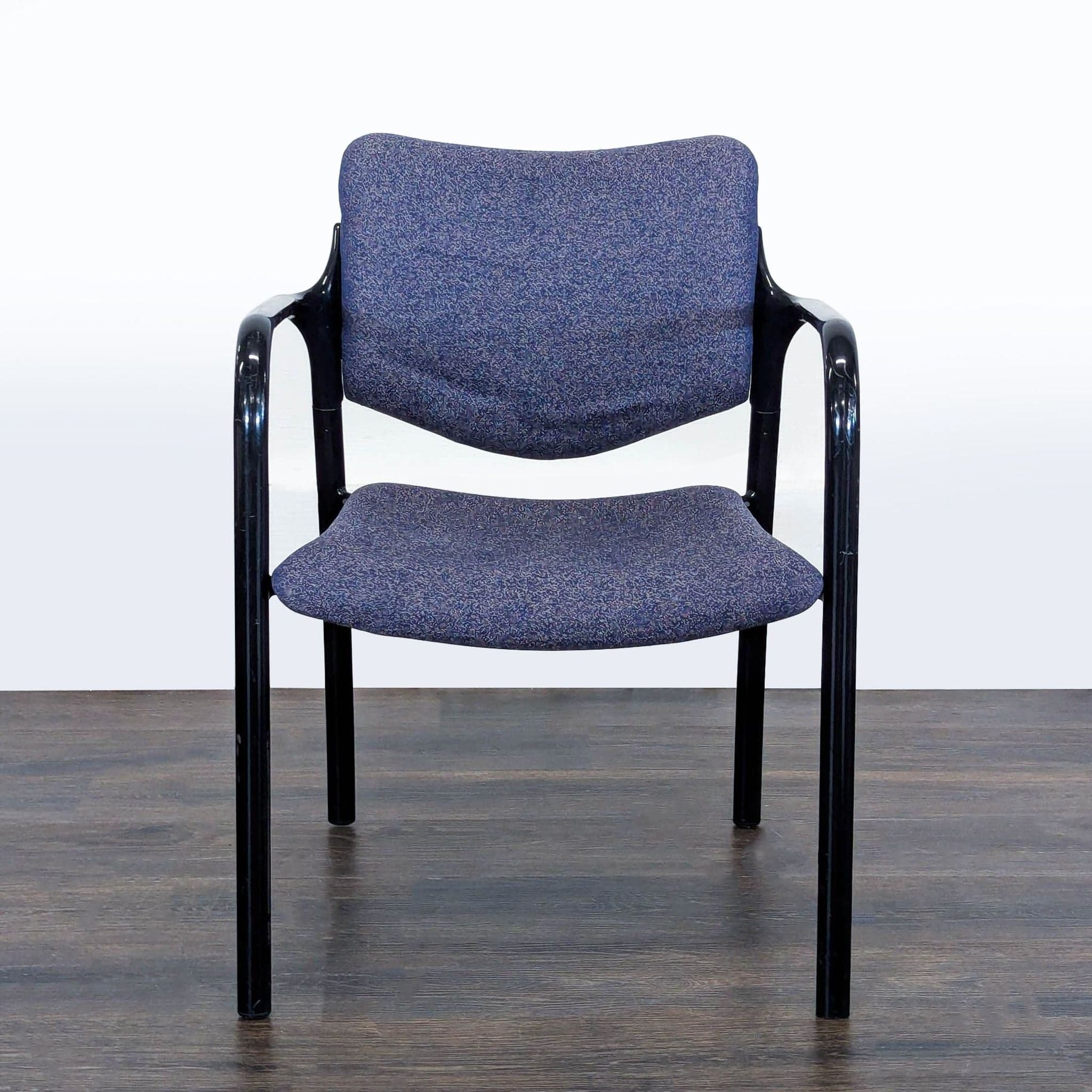 Herman Miller Aside Blue Fabric Guest Chair with Black Metal Frame - Image 1