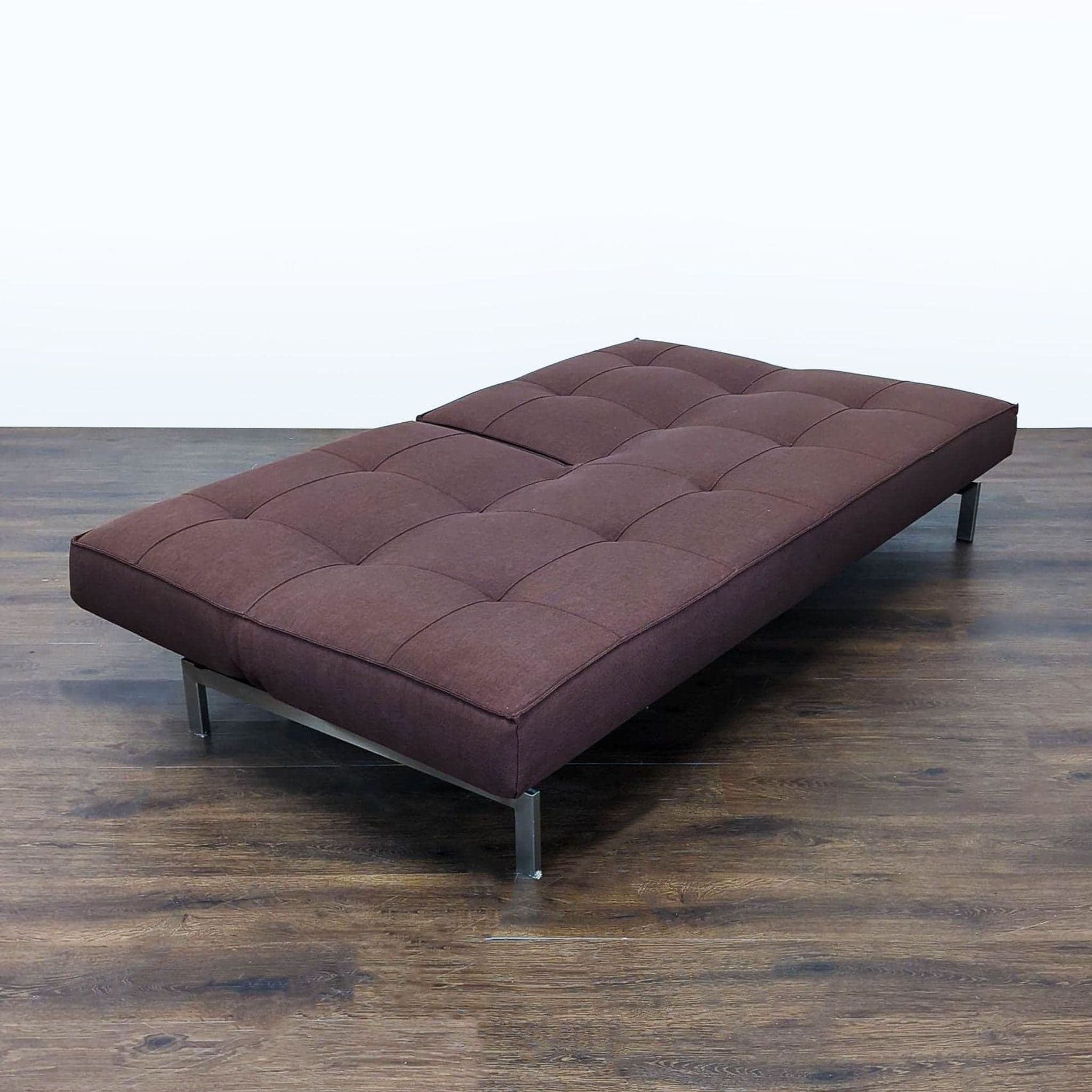 Innovation Splitback Modern Brown Sofa Bed with Metal Legs - Thumbnail 2