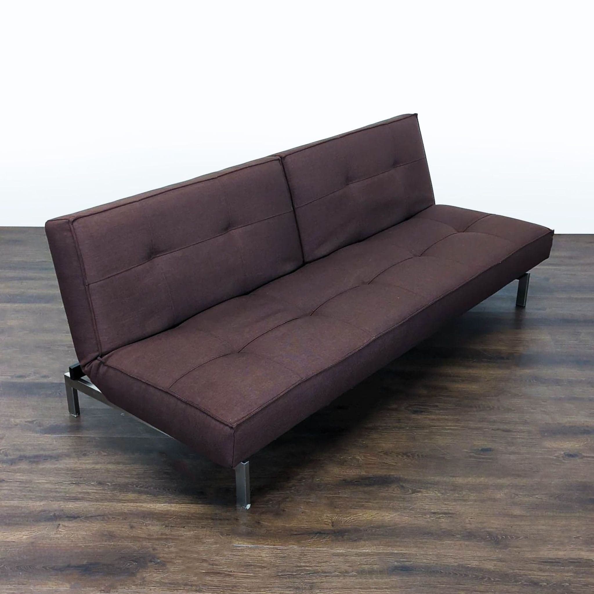 Innovation Splitback Modern Brown Sofa Bed with Metal Legs - Thumbnail 3