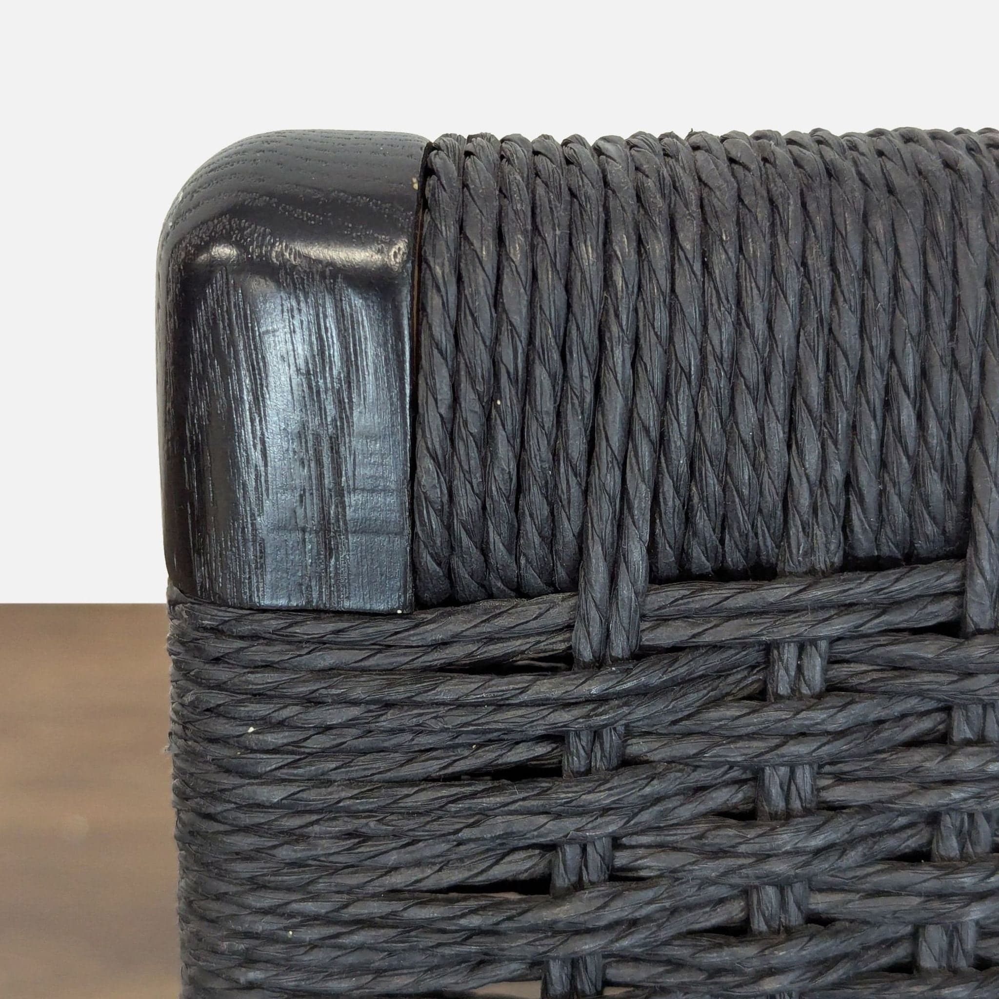 Carl Hansen & Son CH25 Modern Black Woven Lounge Chair by Hans J. Wegner - Thumbnail 7