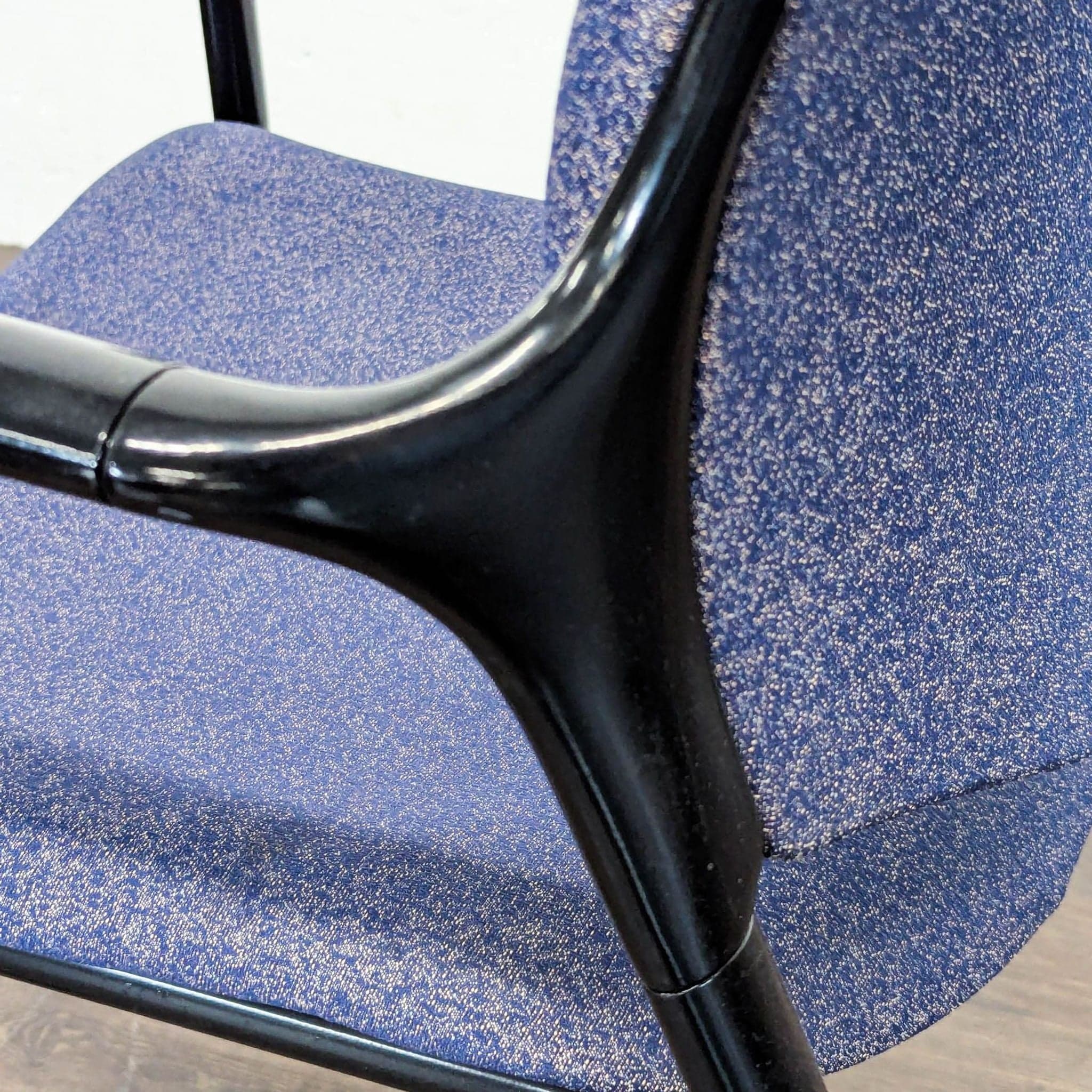 Herman Miller Aside Blue Fabric Guest Chair with Black Metal Frame - Thumbnail 6