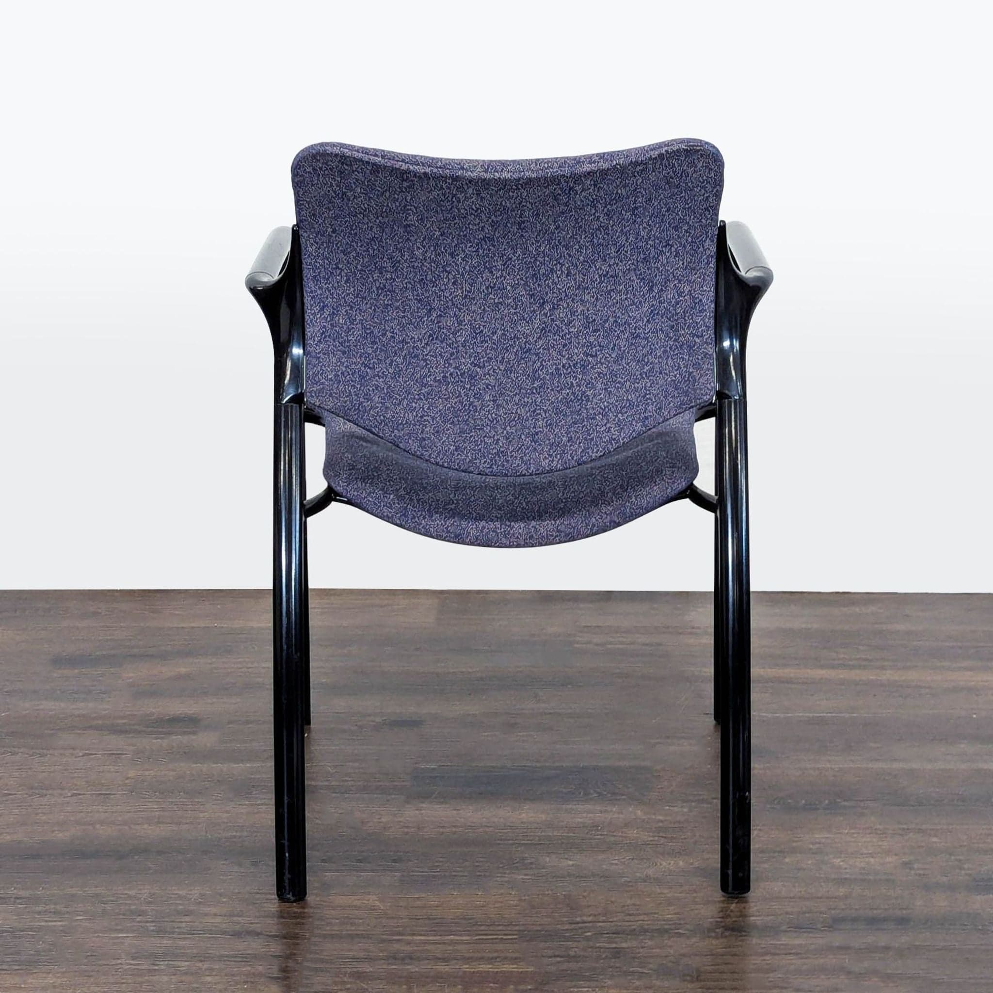 Herman Miller Aside Blue Fabric Guest Chair with Black Metal Frame - Thumbnail 4