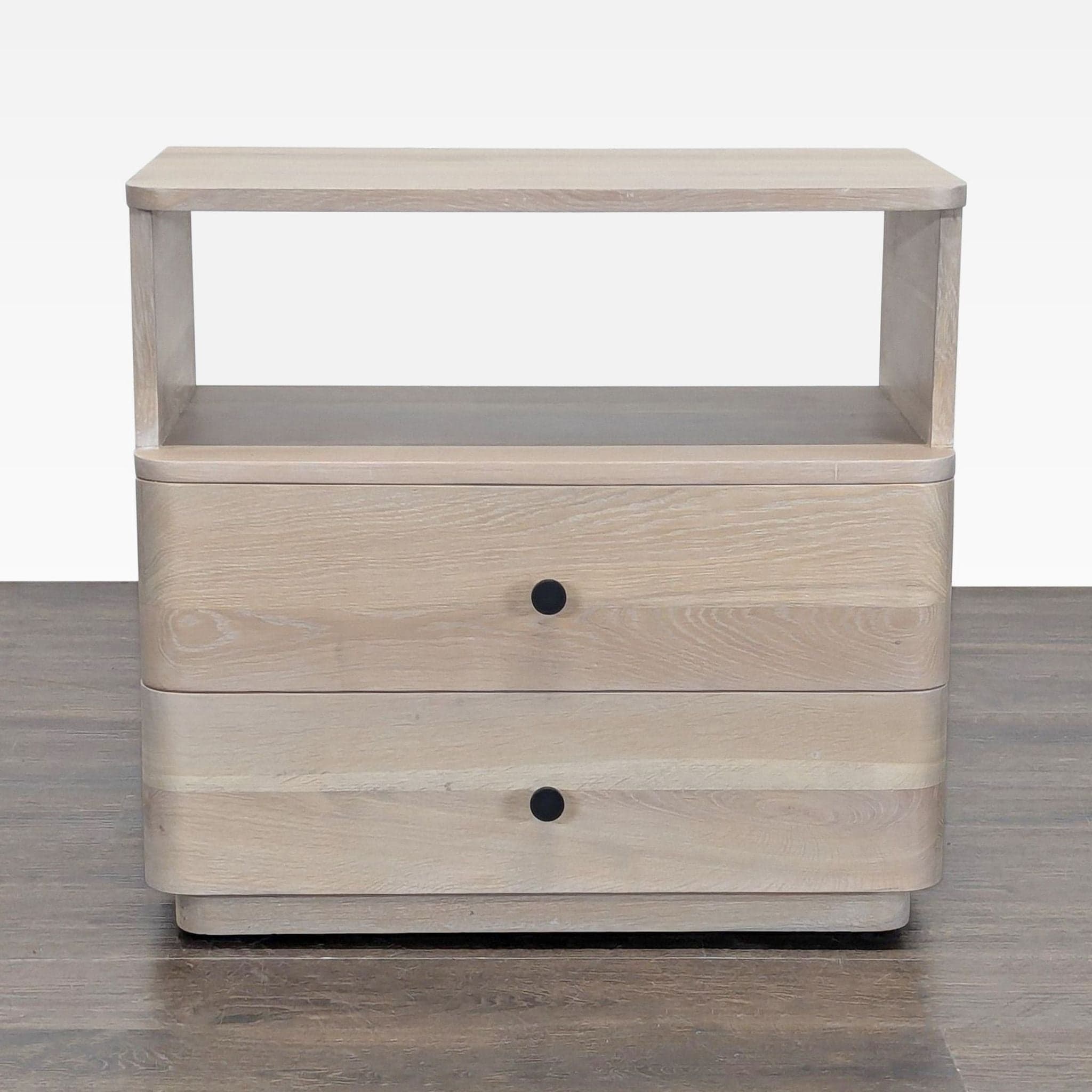 Two Drawer Nightstand with Open Shelf - Image 1
