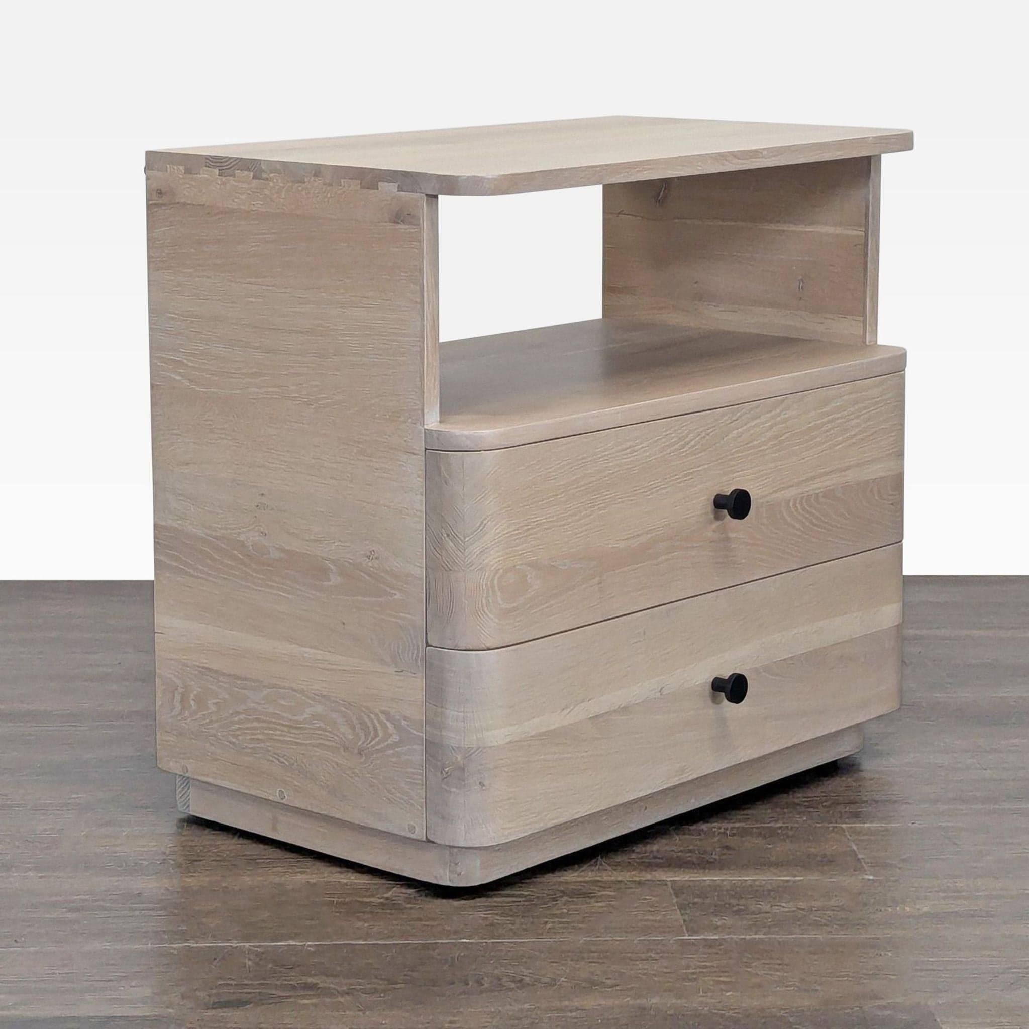 Two Drawer Nightstand with Open Shelf - Thumbnail 3