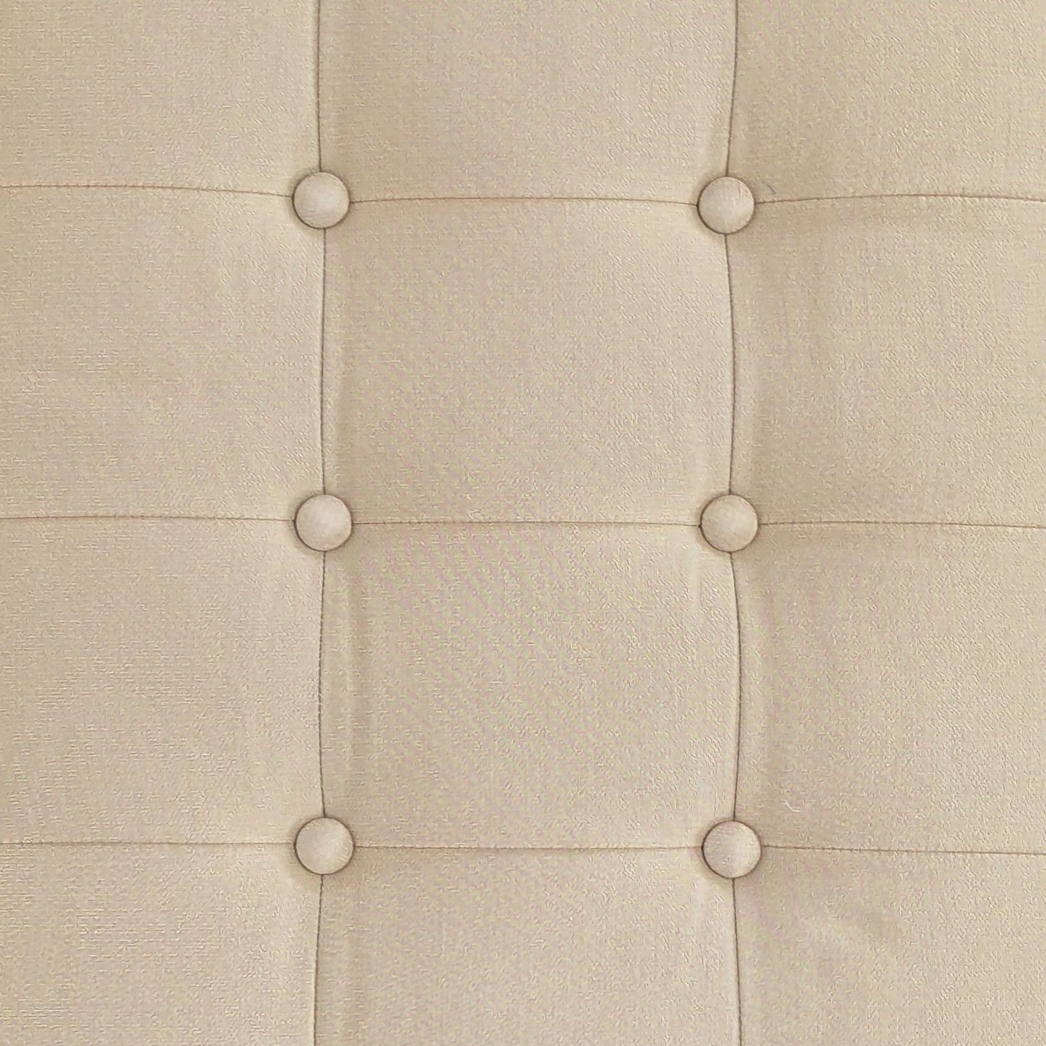Button Tufted Bench on Wood Base - Thumbnail 3