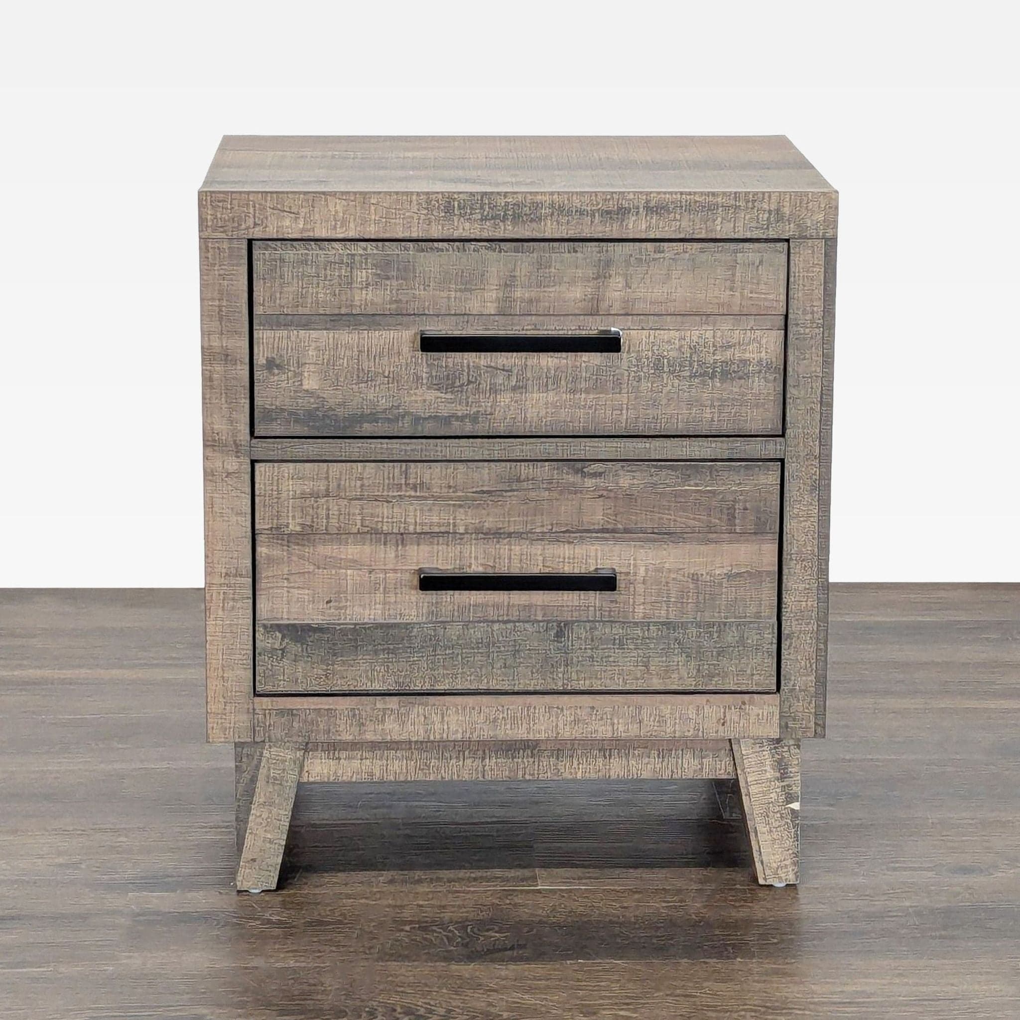 Crown Mark Rustic Two Drawer Nightstand - Image 1