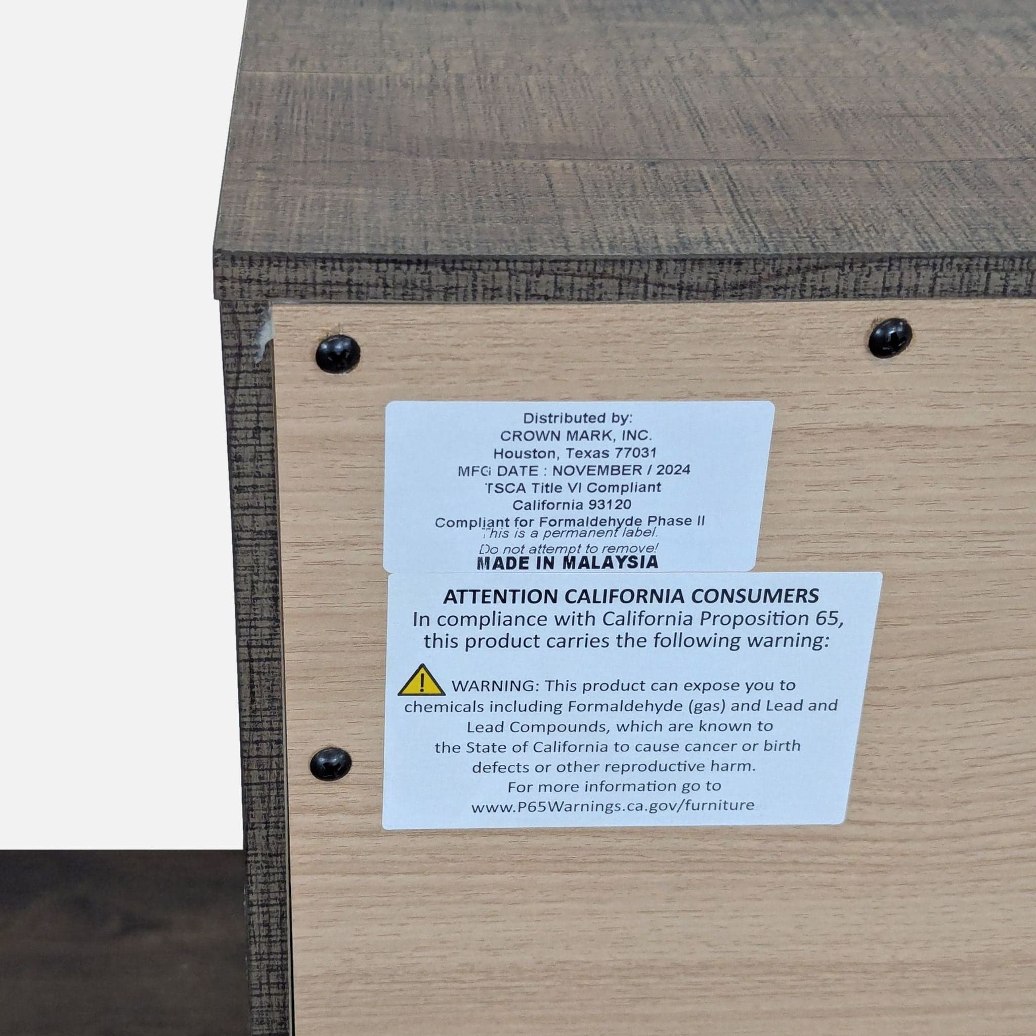 Crown Mark Rustic Two Drawer Nightstand - Thumbnail 6