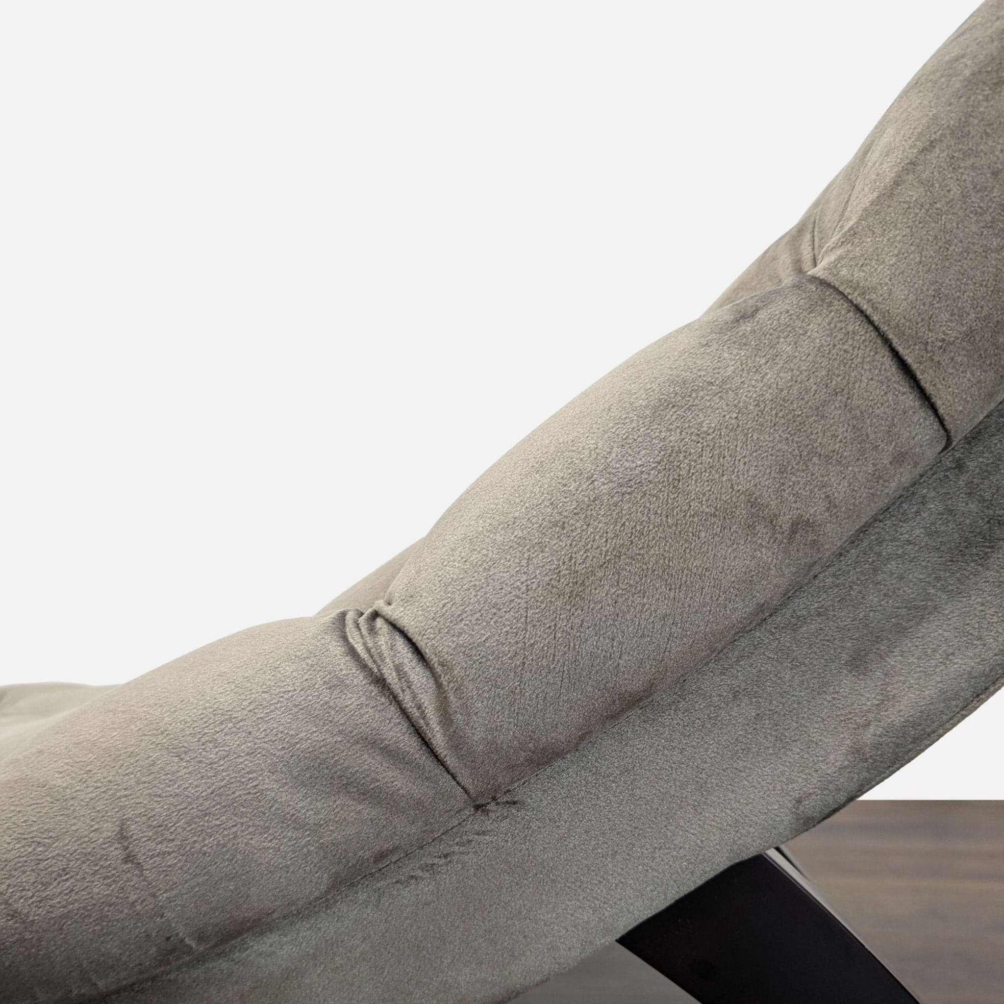 Noble House Home Tufted Gray Velvet Lounge Chaise - Thumbnail 3