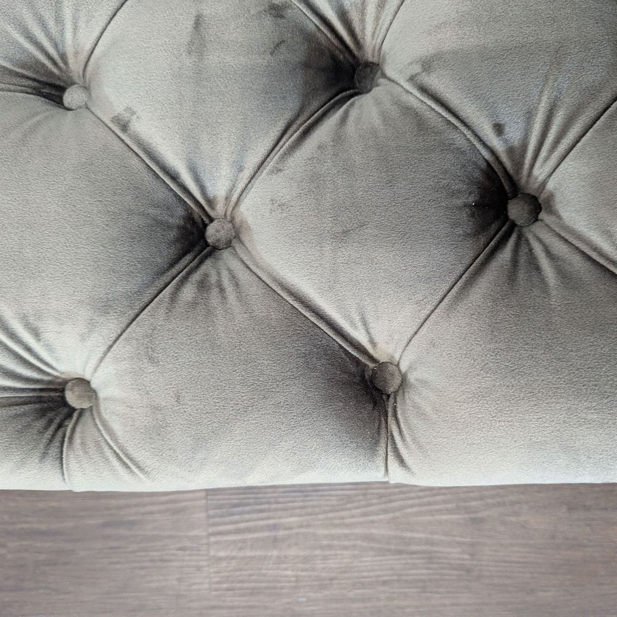 Noble House Home Tufted Gray Velvet Lounge Chaise - Thumbnail 4