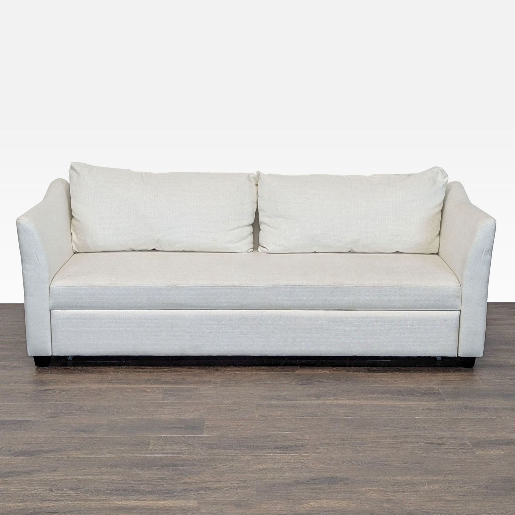 Pottery Barn York Slope Arm Modern Cream Sleeper Sofa with Pull-Out Bed - Image 1