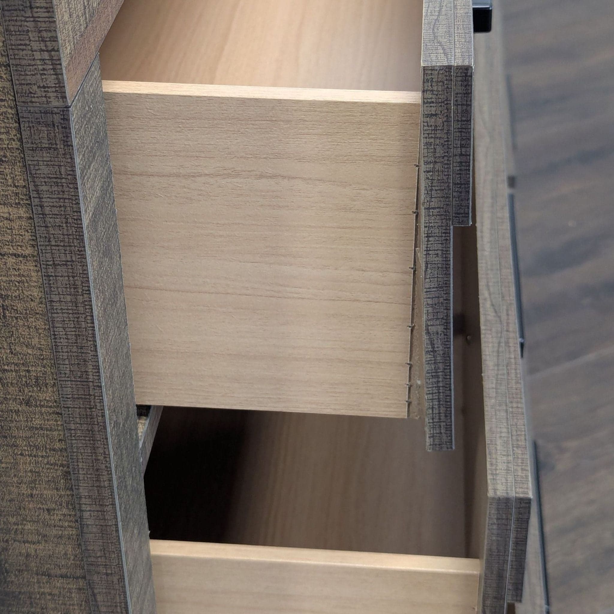 Crown Mark 6-Drawer Rustic Wood Dresser with Modern Black Handles - Thumbnail 10