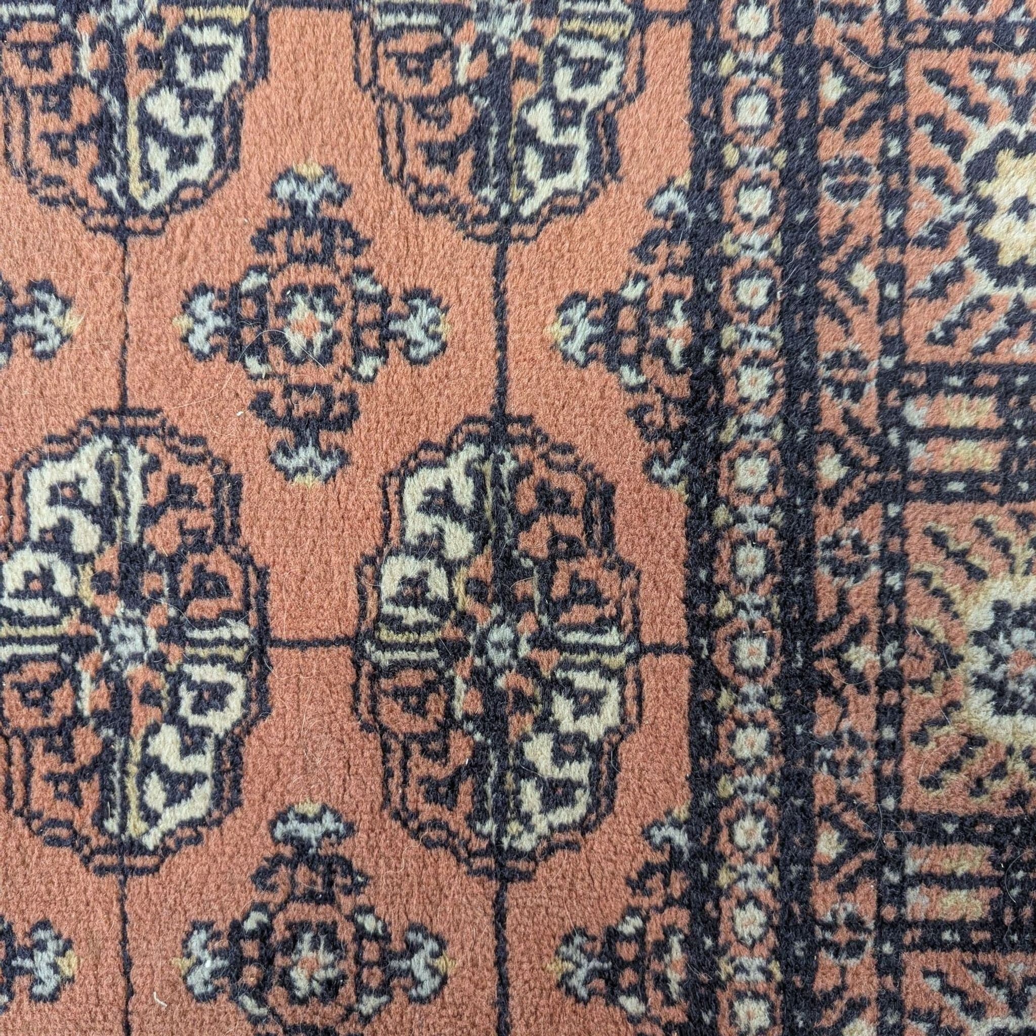 Caspian 4x6 Traditional Pattern Rug with Floral Border, Warm Rust and Black Tones - Thumbnail 6