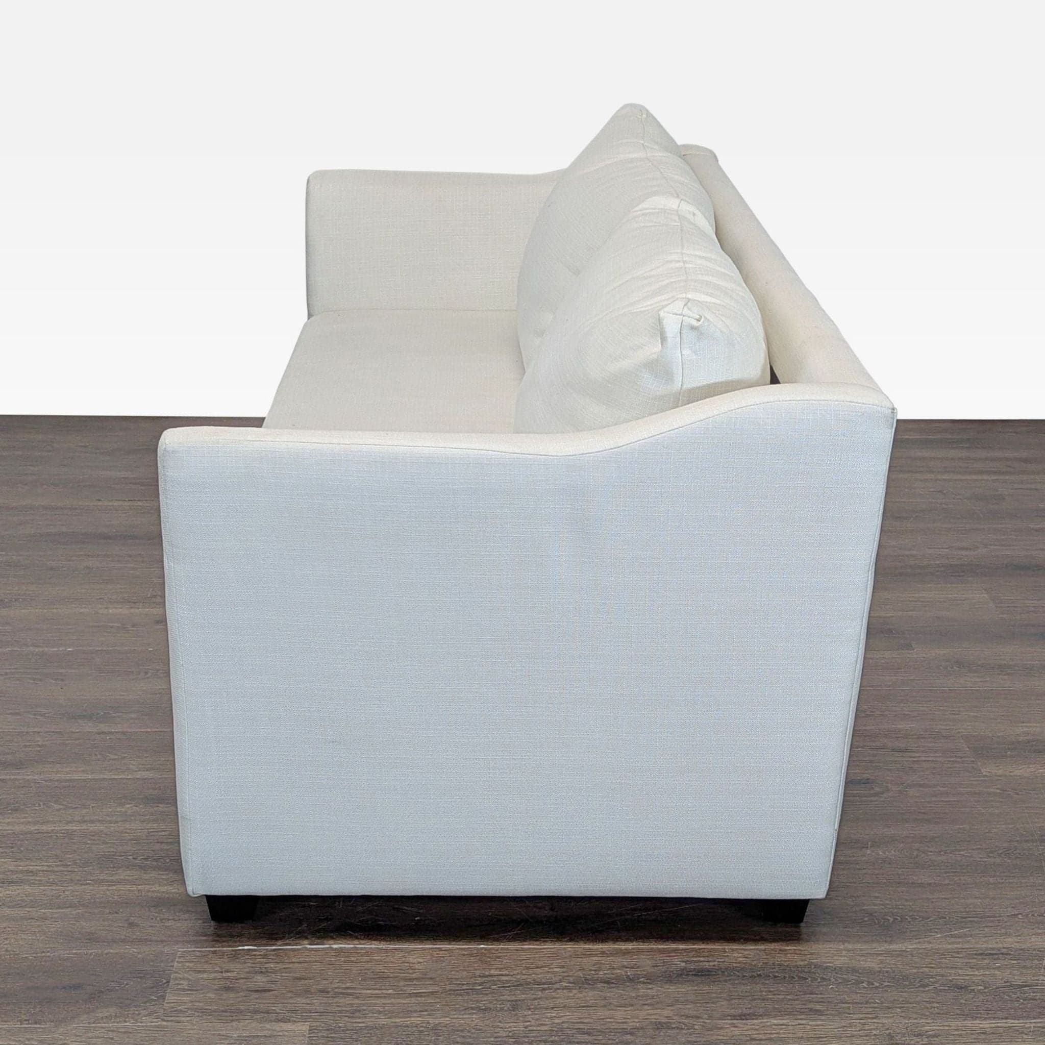 Pottery Barn York Slope Arm Modern Cream Sleeper Sofa with Pull-Out Bed - Thumbnail 4