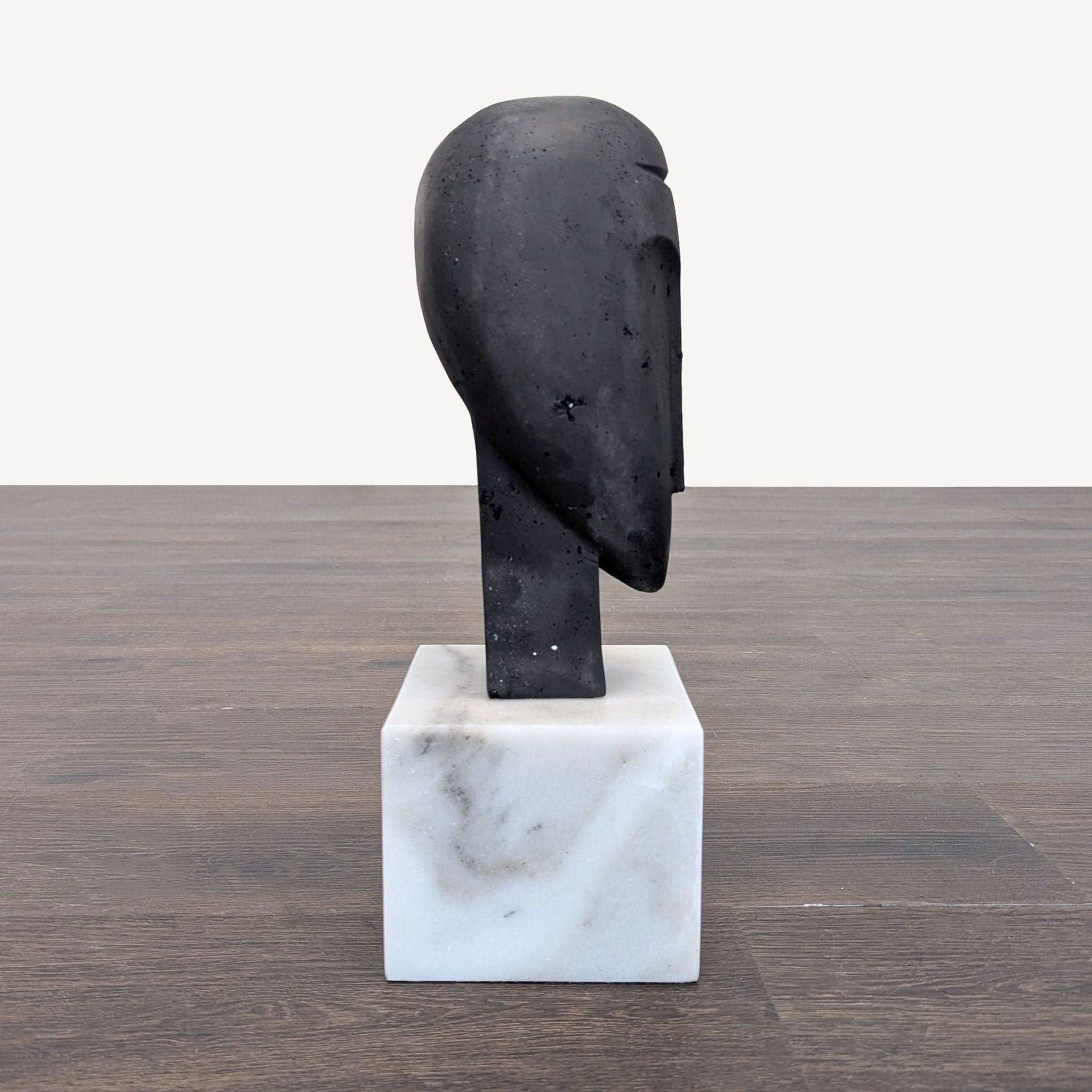 Arteriors Home Modern Abstract Face Sculpture on Marble Base - Thumbnail 6