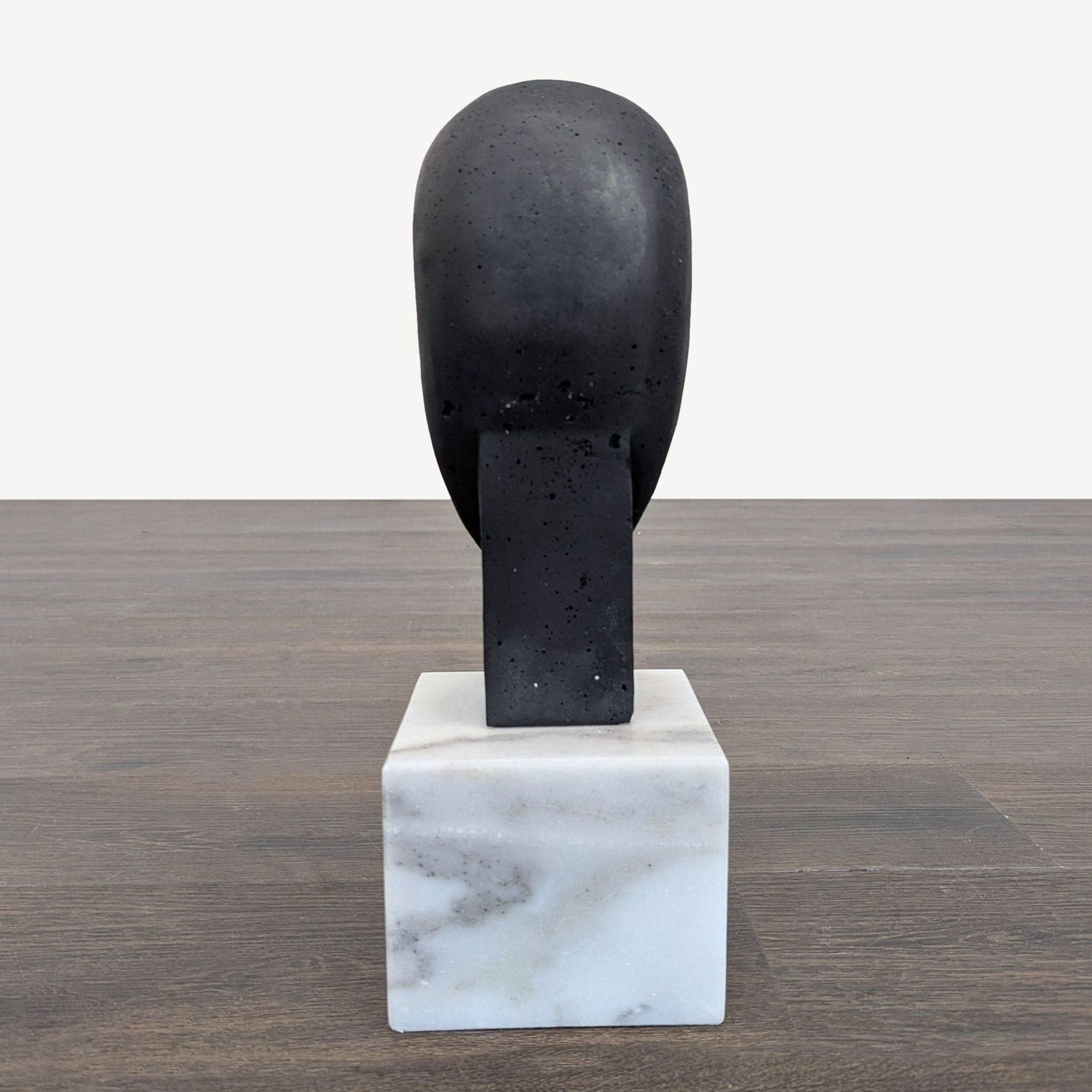 Arteriors Home Modern Abstract Face Sculpture on Marble Base - Thumbnail 5