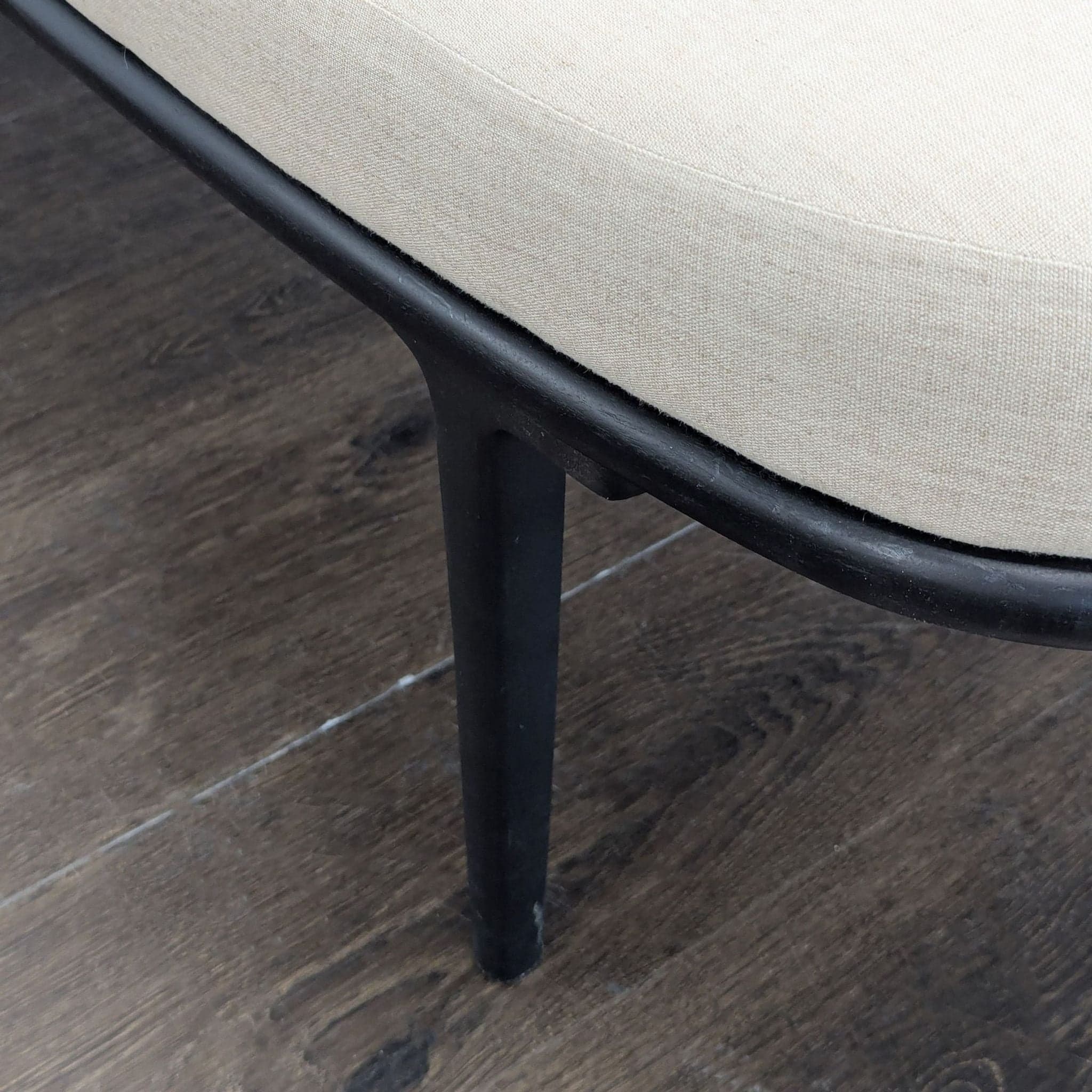 CB2 Vita Modern Cream Upholstered Sofa with Black Metal Legs - Thumbnail 7